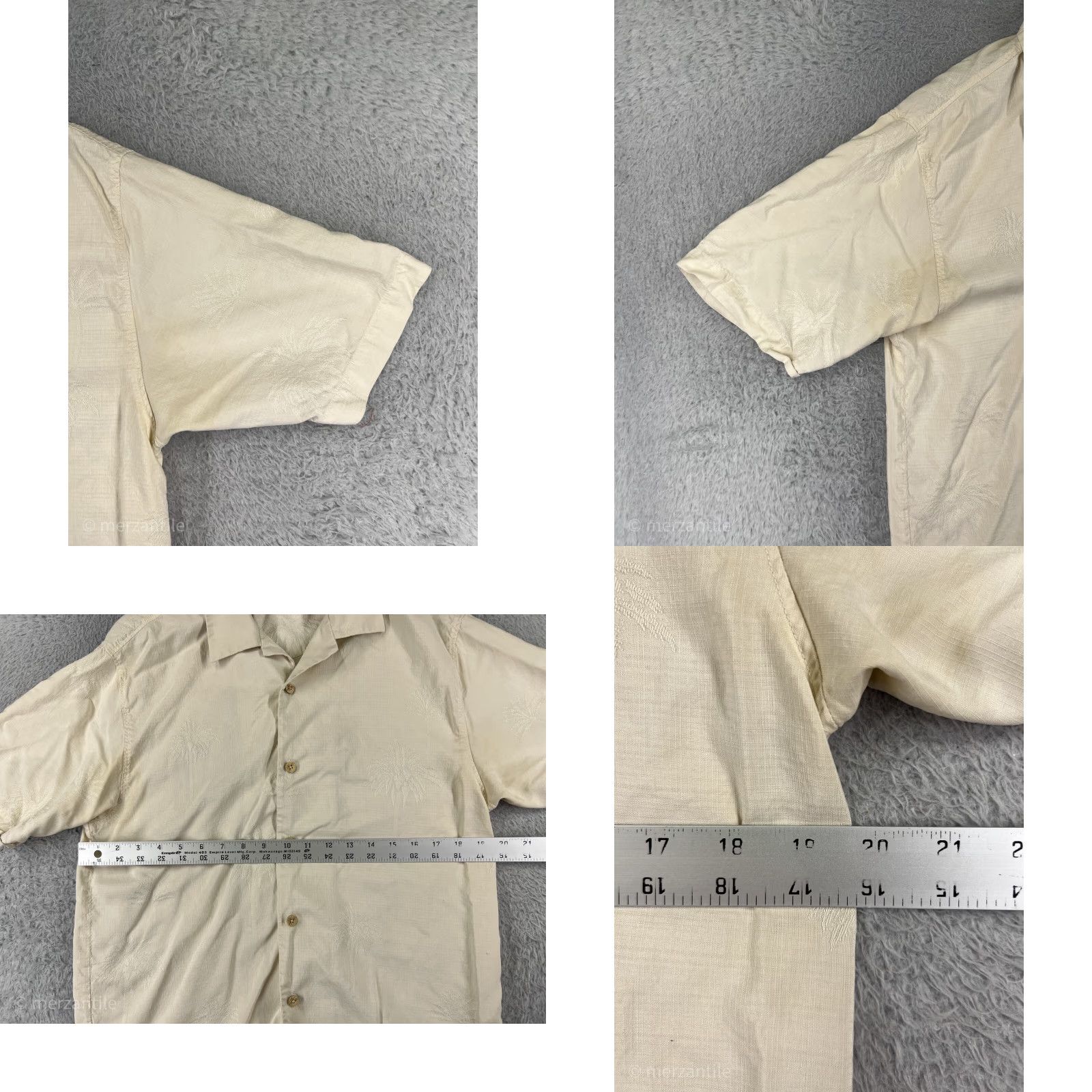 Tommy Bahama VINTAGE Tommy Bahama Shirt Men Small Beige 100% Silk Plugged Into Paradise Tour 1993 Size US S / EU 44-46 / 1 - 8 Thumbnail