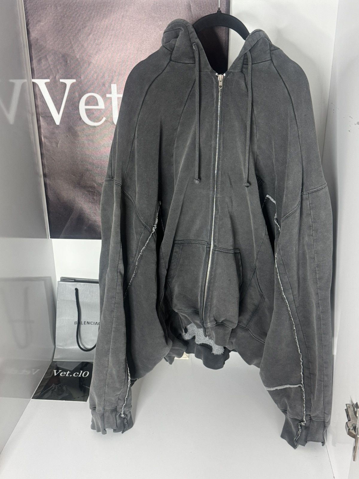Vetements Vetements Cut Up Deconstructed Logo Zip Up Hoodie | Grailed