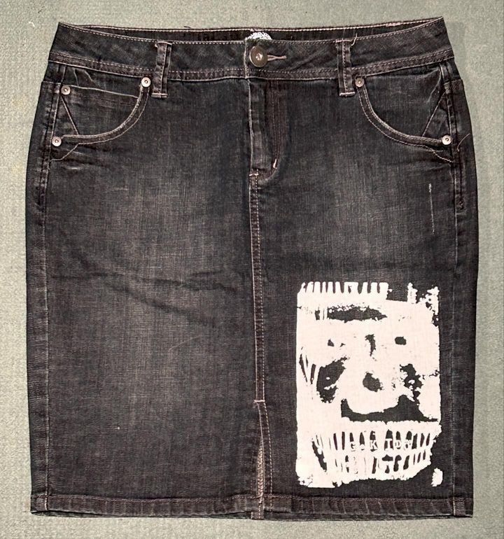 Designer × Vintage GEKIDO.WORLD VINTAGE denim mini skirt Size 31" - 1 Thumbnail