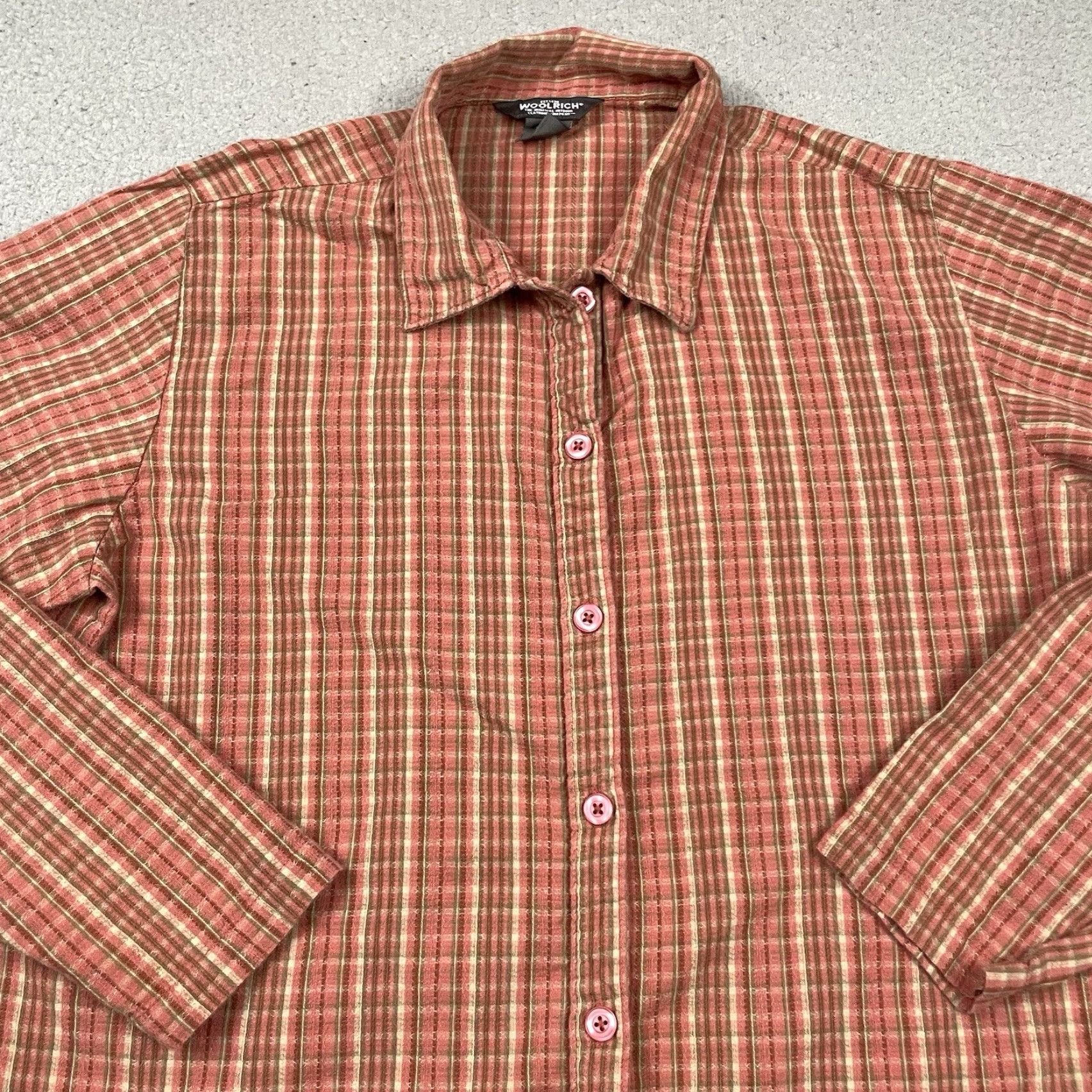 Vintage VINTAGE Woolrich Shirt Womens M Red Plaid Button-Down Long Sleeve Collared Casual Top Size M / US 6-8 / IT 42-44 - 2 Thumbnail