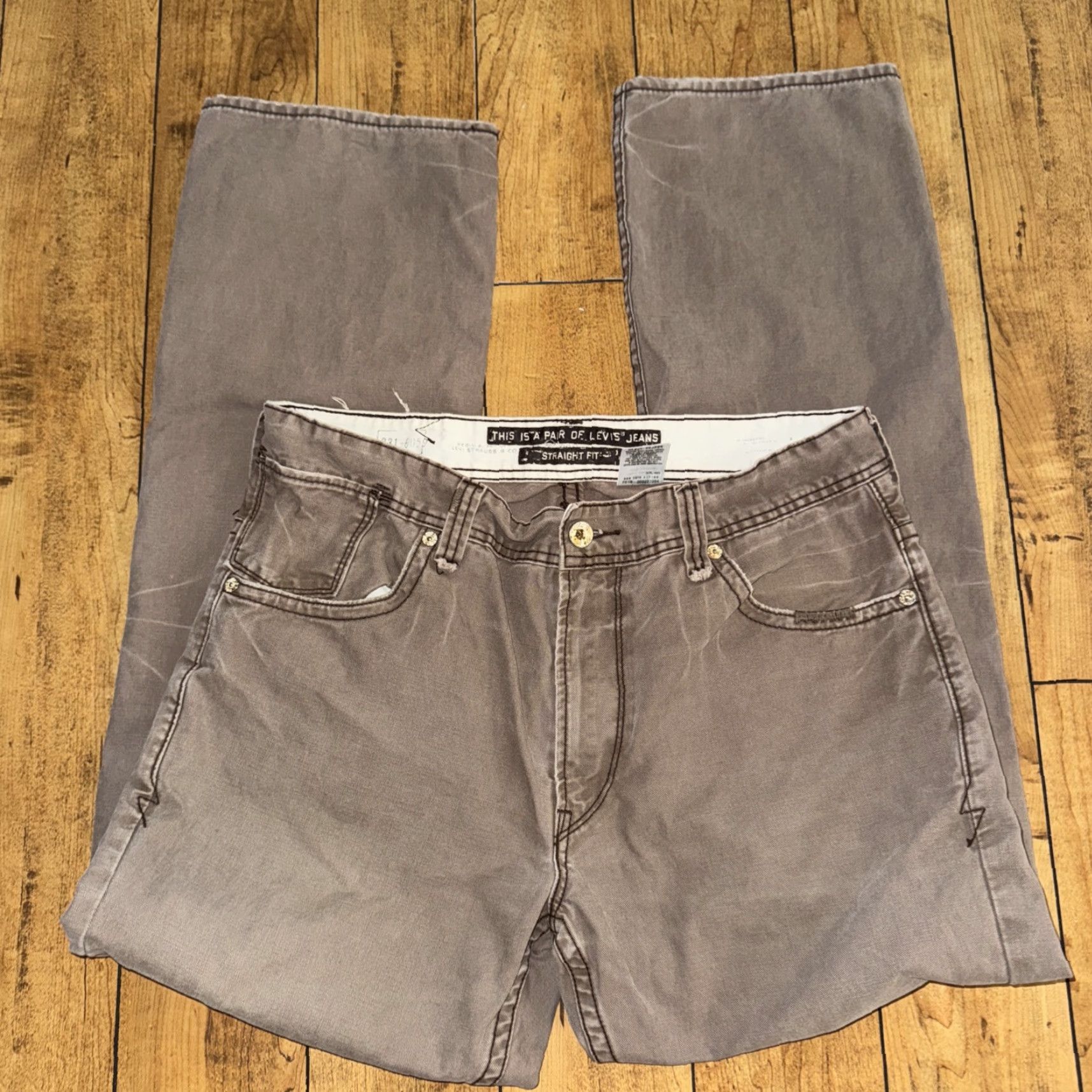 Levi's Levis Straight Fit Taupe Colored Pants 36x33 Y2K Workwear Size US 36 / EU 52 - 4 Thumbnail