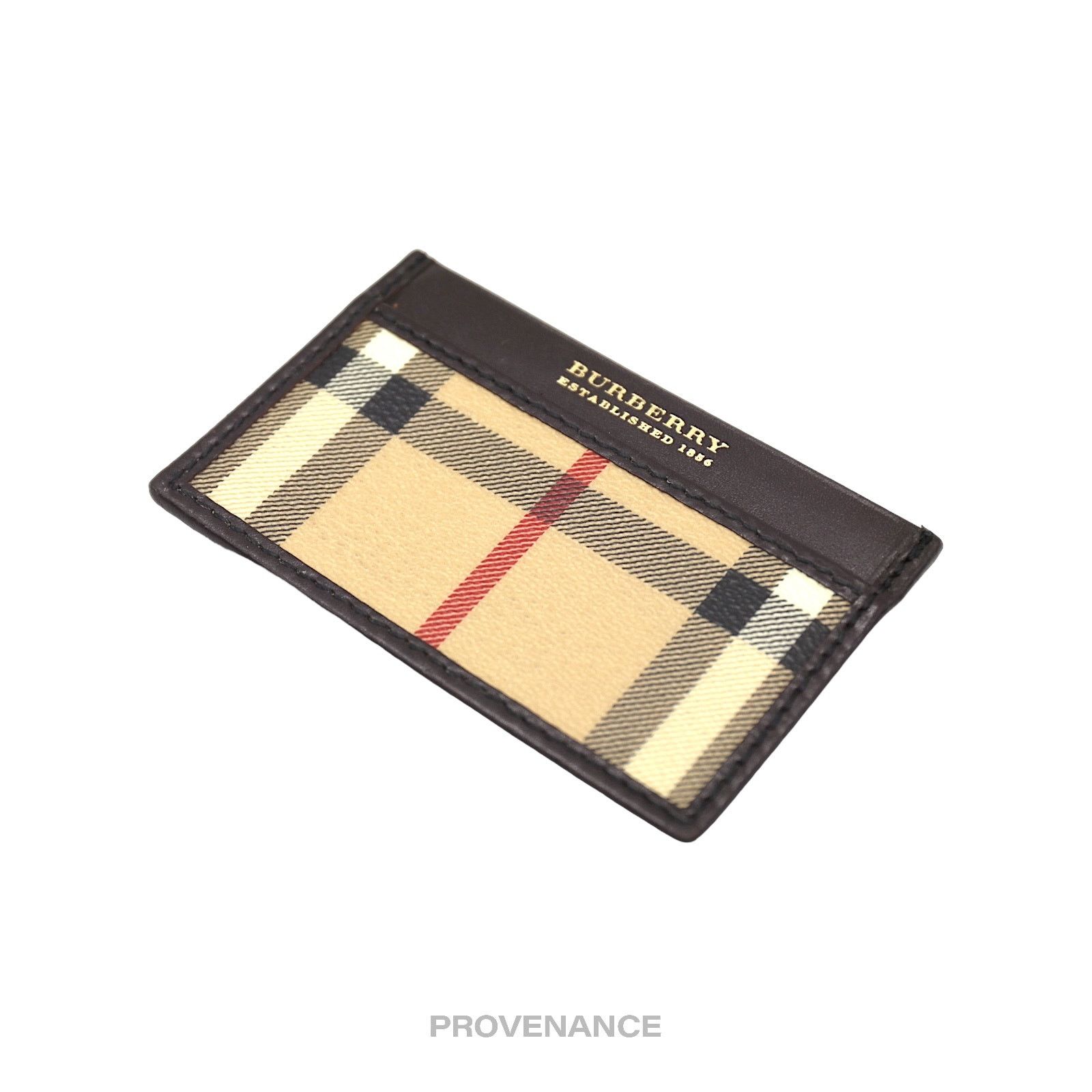 Burberry 🔴 Burberry Check Card Holder Wallet - Nova Check Chocolate Size ONE SIZE - 3 Thumbnail