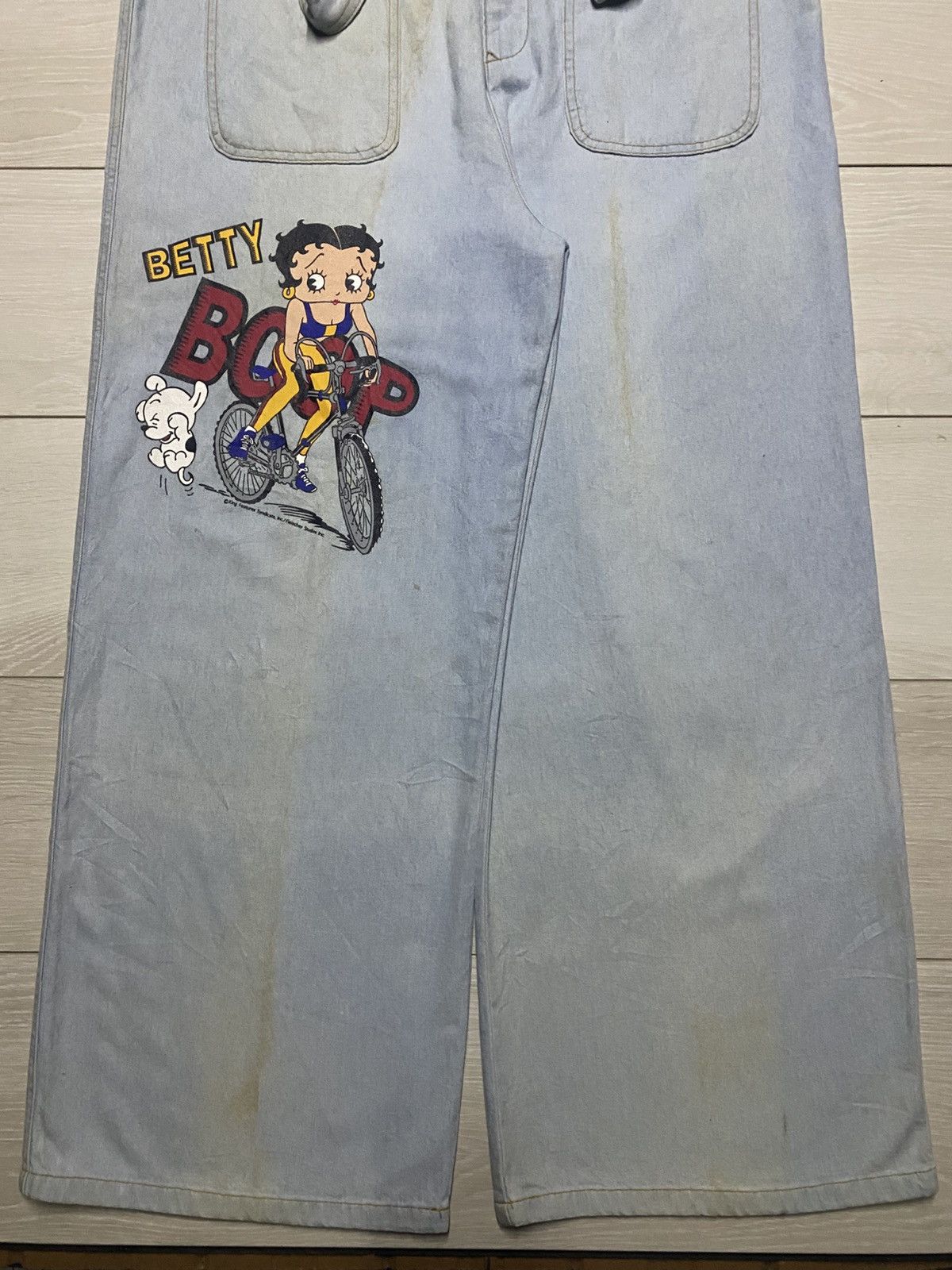 Japanese Brand Vintage Betty Boop Grunge Baggy Overall Denim Size US 33 - 6 Thumbnail