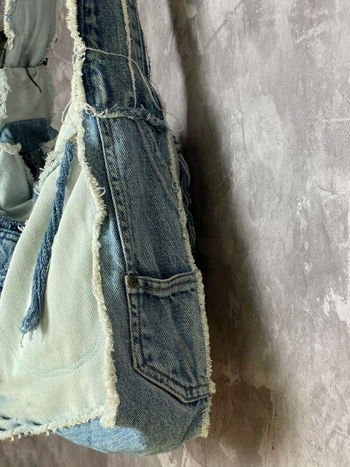 Japanese Brand × Vintage Vntg Japan Handmade Crossbody Denim Jeans Bag Y2k Size ONE SIZE - 4 Thumbnail