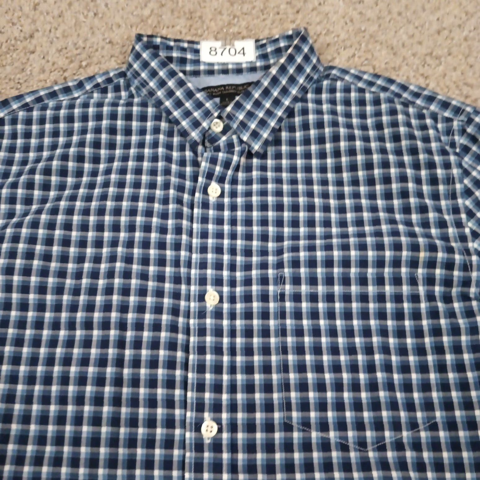 Banana Republic Banana Republic Shirt Mens Large Slim Blue Plaid Long Sleeve Button Up Cotton Size US L / EU 52-54 / 3 - 3 Thumbnail