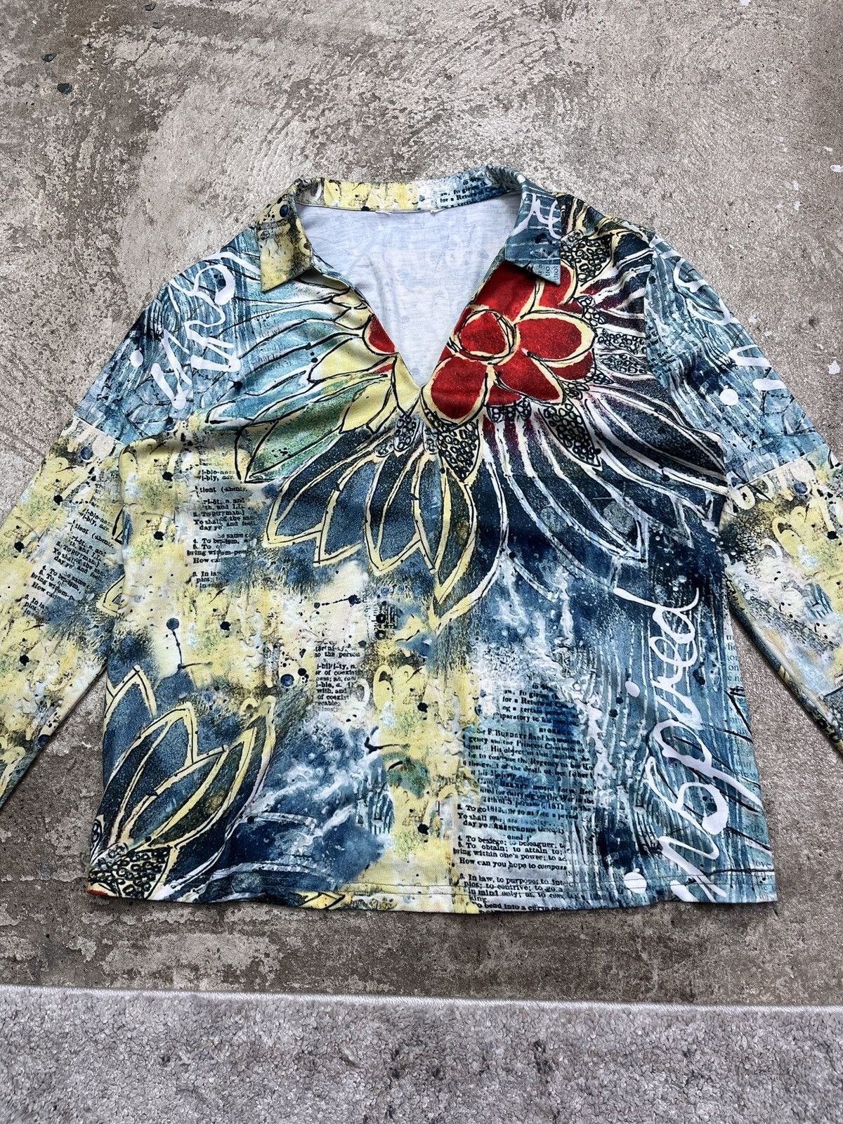 Vintage 1990s LSD VINTAGE OVERPRINTED LONGSLEEVE - № 1283 Size US M / EU 48-50 / 2 - 3 Thumbnail