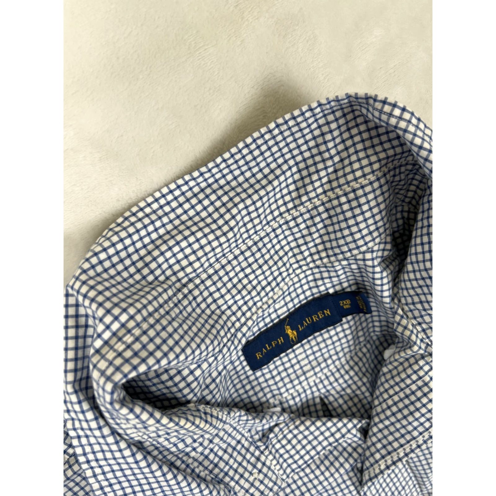 Ralph Lauren Ralph Lauren Shirt Mens 2XB Big Blue Check Button-Down Long Sleeve Casual Size US XXL / EU 58 / 5 - 4 Thumbnail