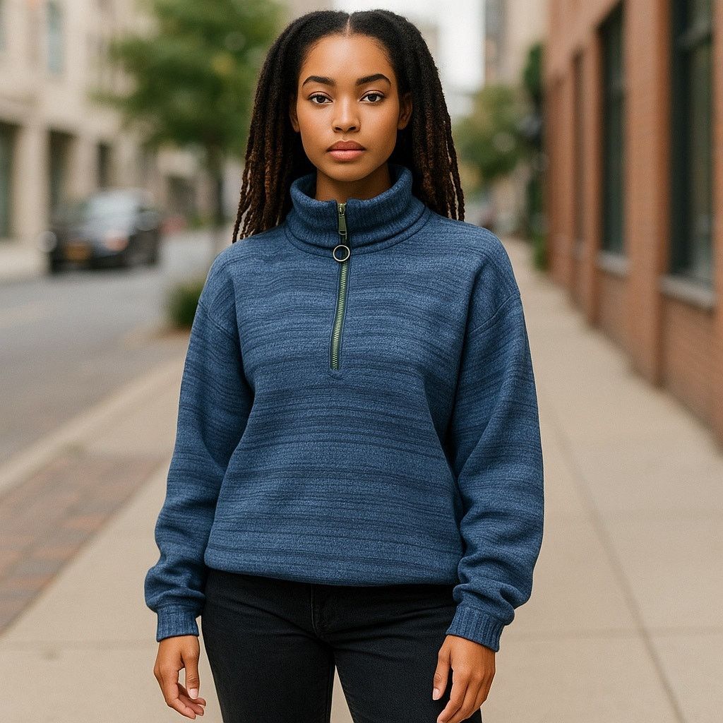 Other Aerie Womens Sweater Sz S Blue Funnel Neck Quarter Zip Green Size S / US 4 / IT 40 - 1 Thumbnail