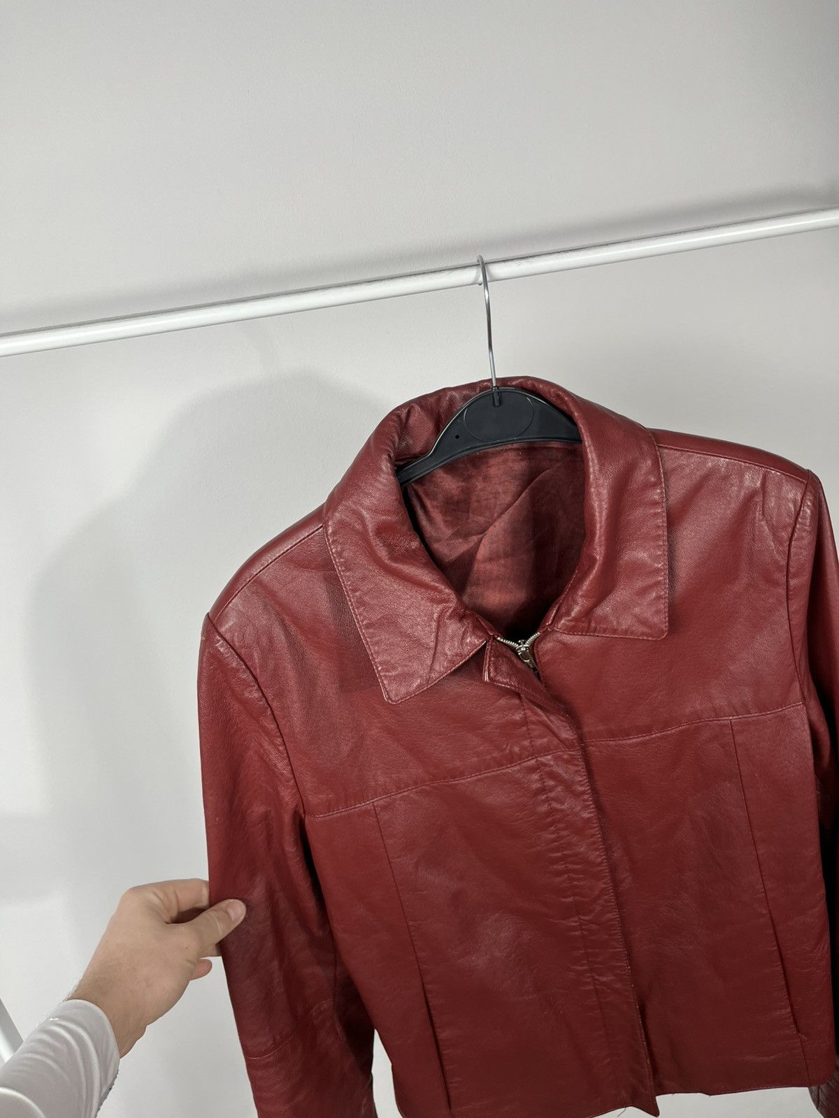 Leather Vintage Red Leather Jacket Womens Size 40 Zip Front Size S / US 4 / IT 40 - 7 Thumbnail