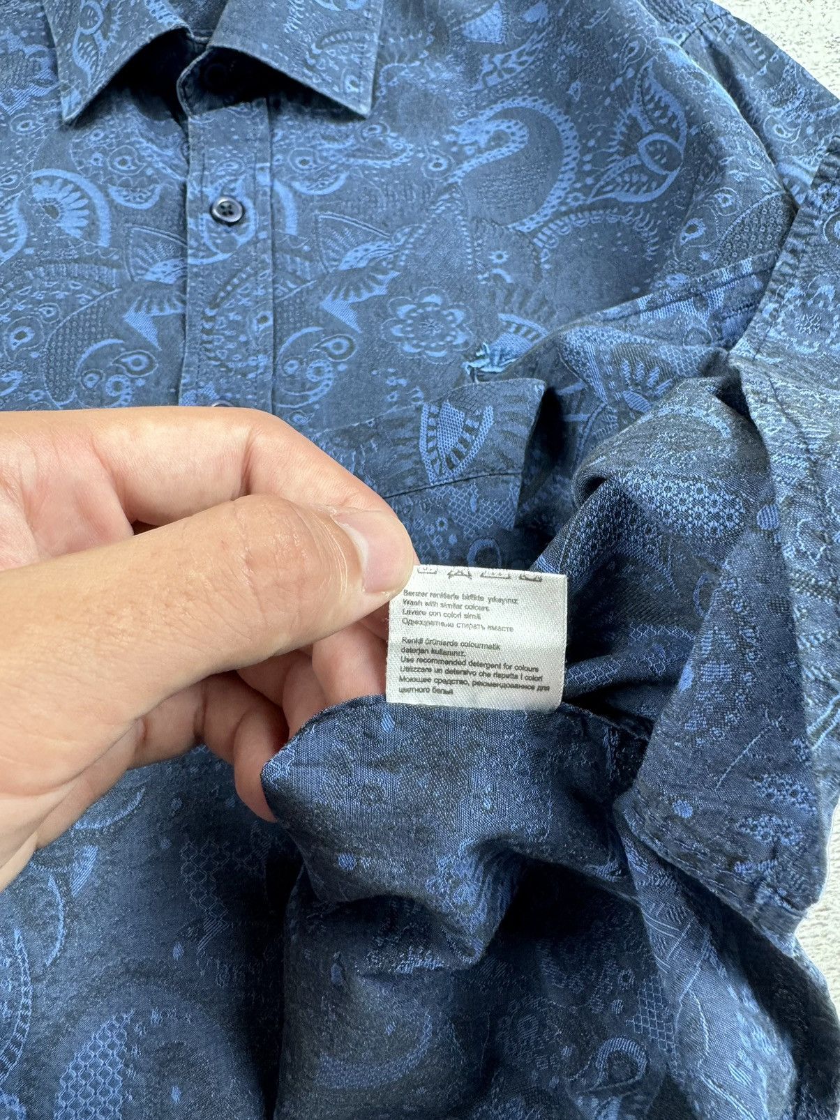 Etro Vintage Etro Milano Full Monogram Tie Dye Streetwear Shirt Size US L / EU 52-54 / 3 - 13 Thumbnail