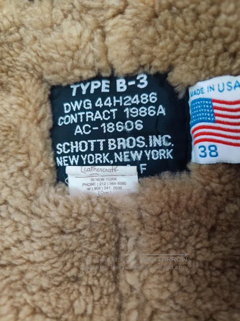 Schott Schott B3 fur integrated Size US XL / EU 56 / 4 - 8 Thumbnail