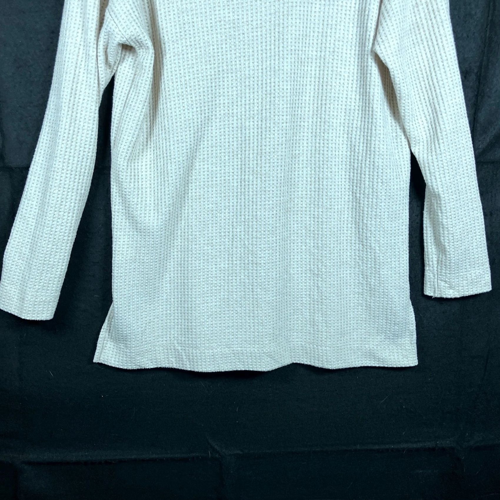 Loft VINTAGE Loft Womens Sweater Tan Shimmer Waffle Cowl Neck Pullover Tunic Small Size S / US 4 / IT 40 - 3 Thumbnail