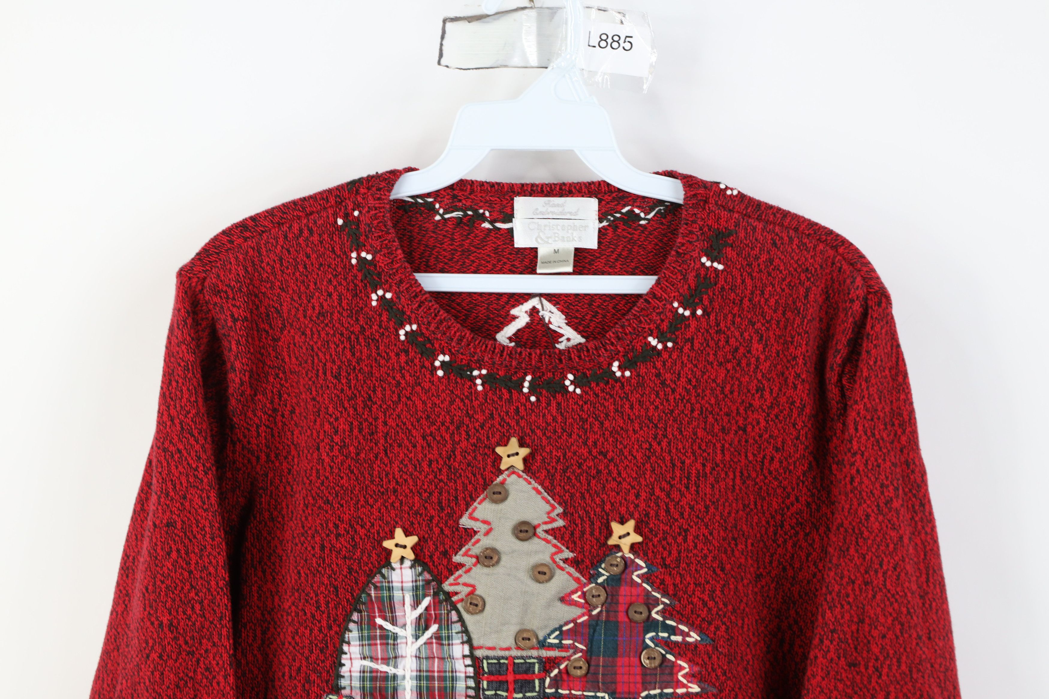 Vintage Vintage 90s Streetwear Christmas Tree Patch Sweater Size M / US 6-8 / IT 42-44 - 2 Thumbnail