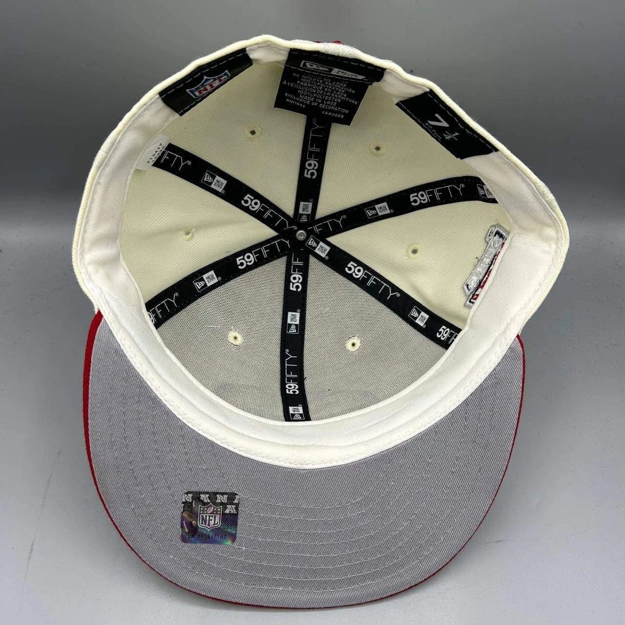 New Era San Francisco 49ers Hat Men 7 1/4 White Red NFL Fitted Cap Size ONE SIZE - 7 Thumbnail