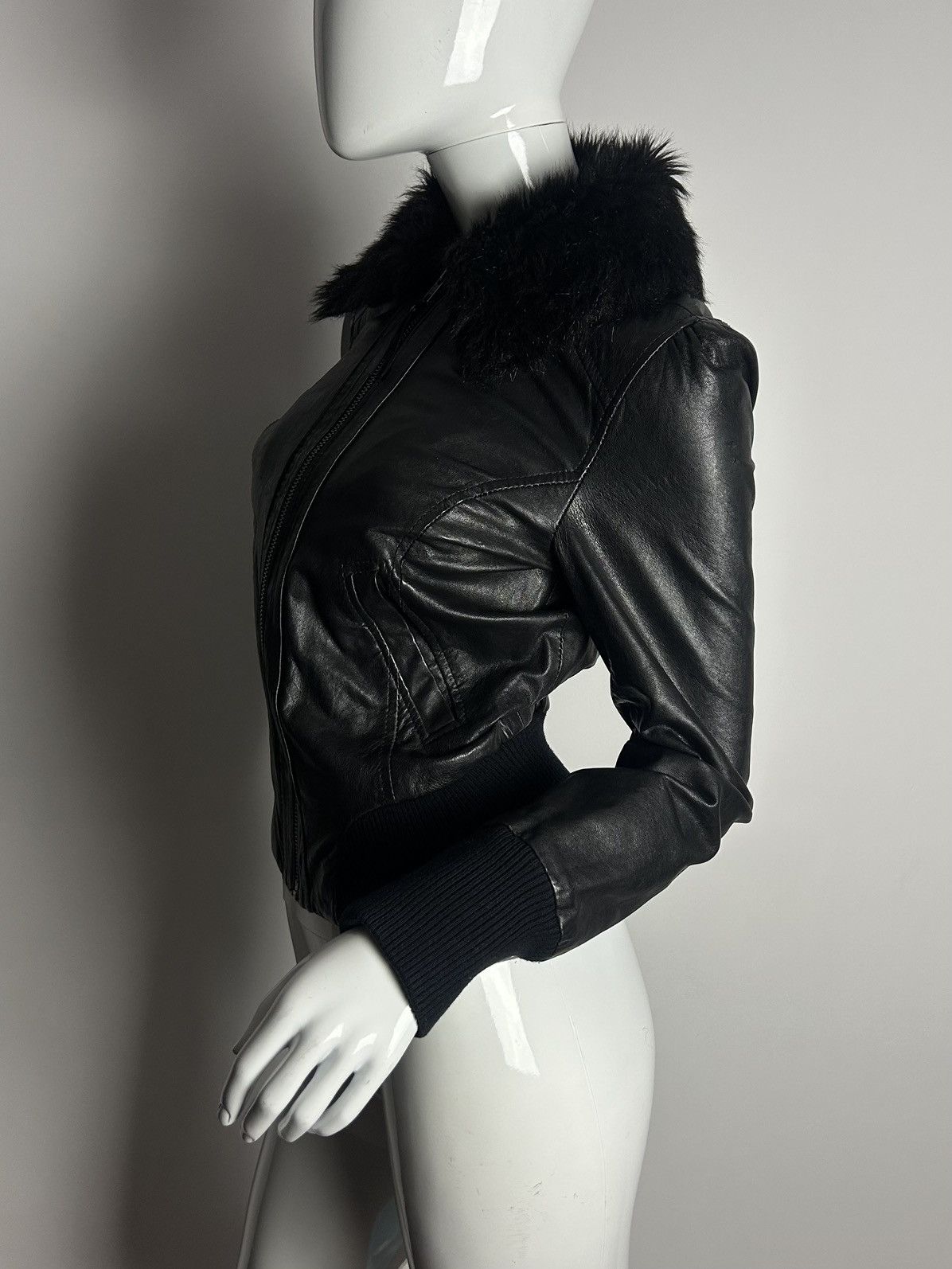 Other Vintage biker bomber leather fur jacket Size S / US 4 / IT 40 - 3 Thumbnail