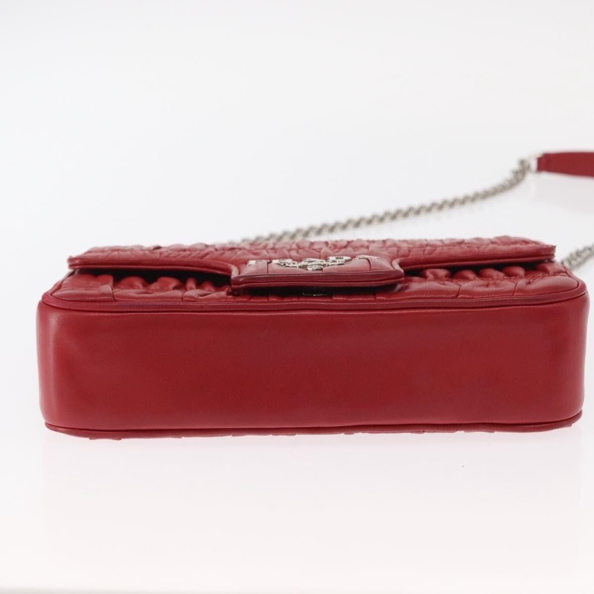 Prada Prada Leather Chain Nappa Goful Shoulder Bag Red Size ONE SIZE - 6 Thumbnail
