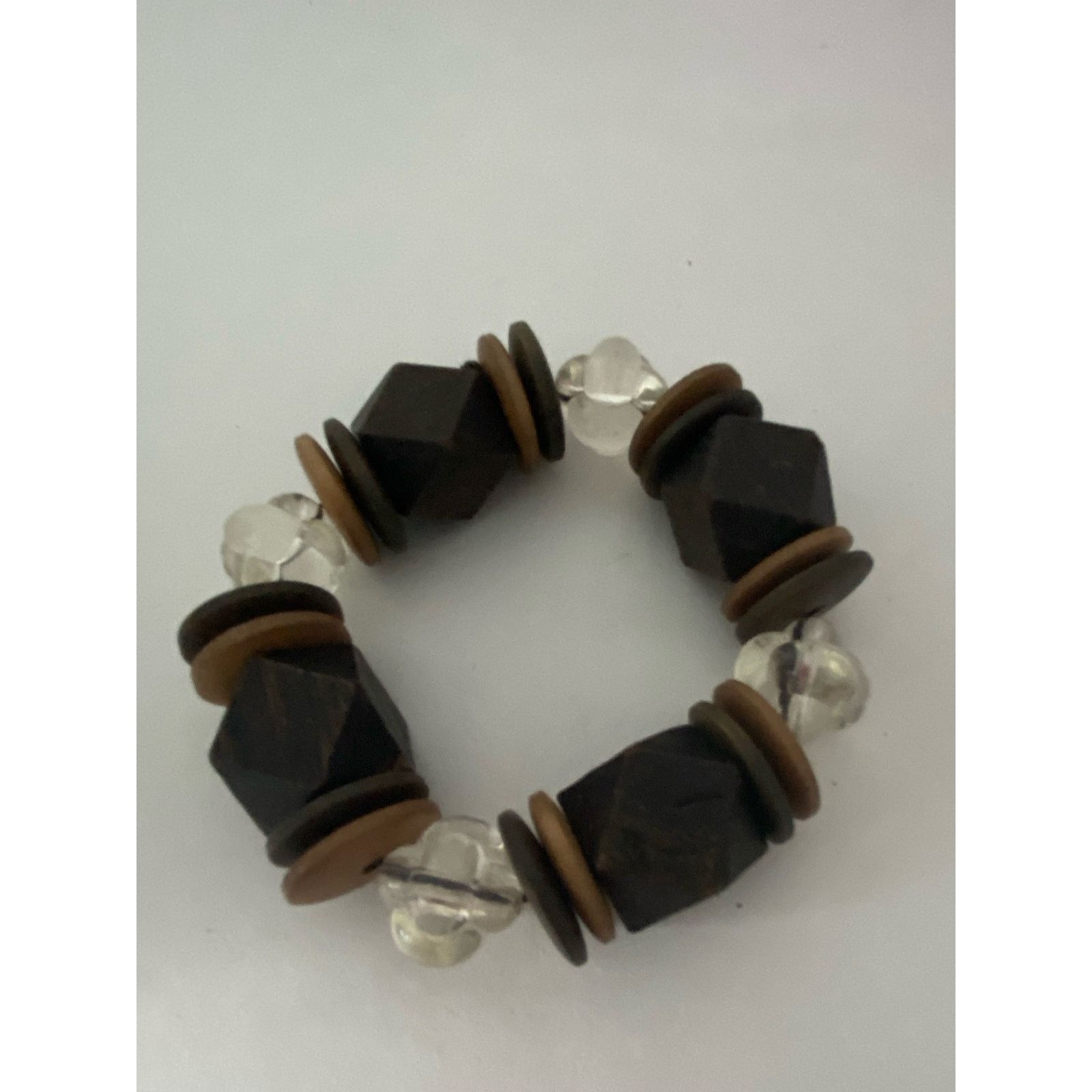 Handmade chunky wood bead bracelet Size ONE SIZE - 3 Thumbnail