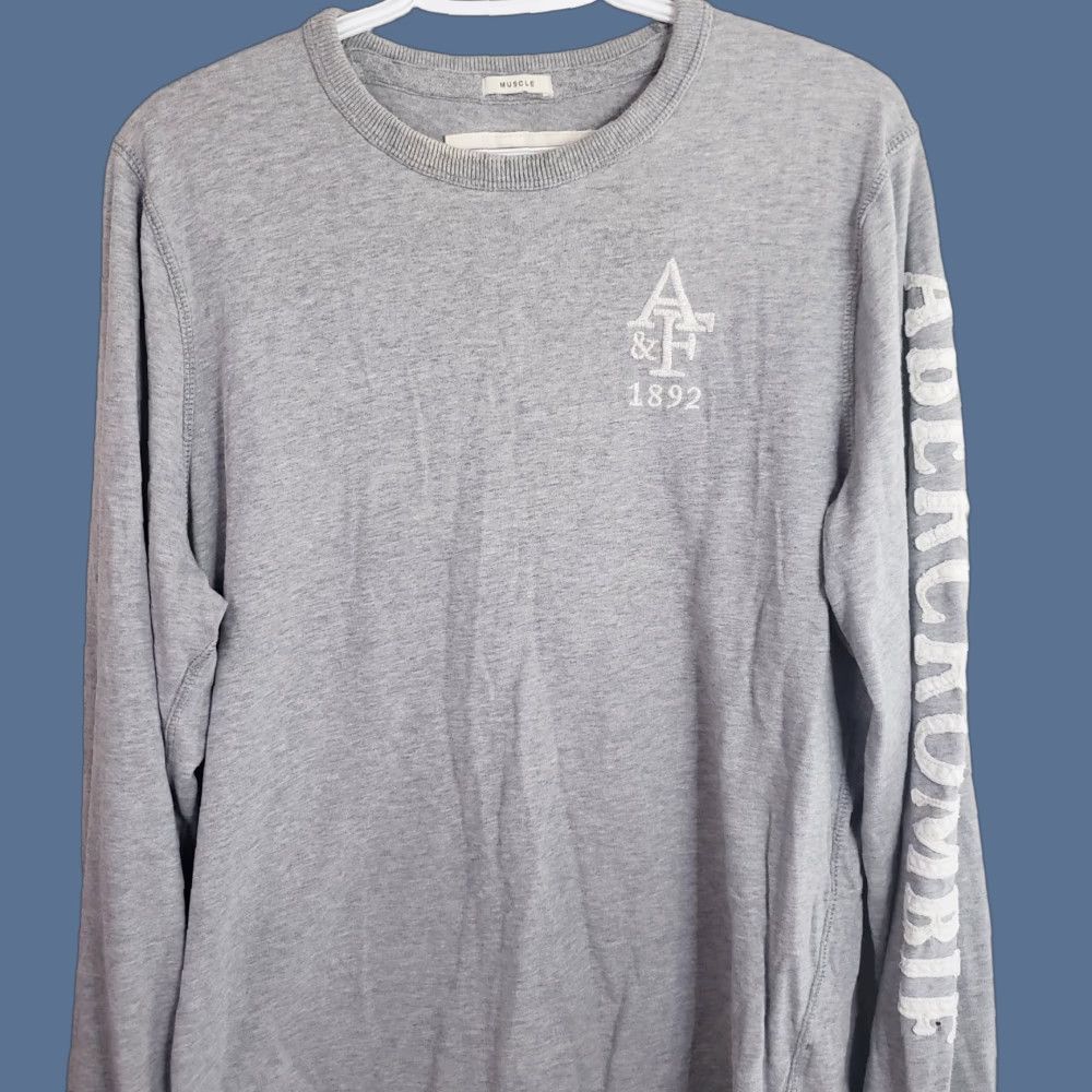Abercrombie & Fitch Abercrombie & Fitch Shirt Mens XL Gray Muscle Long Sleeve Crewneck Size US XL / EU 56 / 4 - 1 Thumbnail