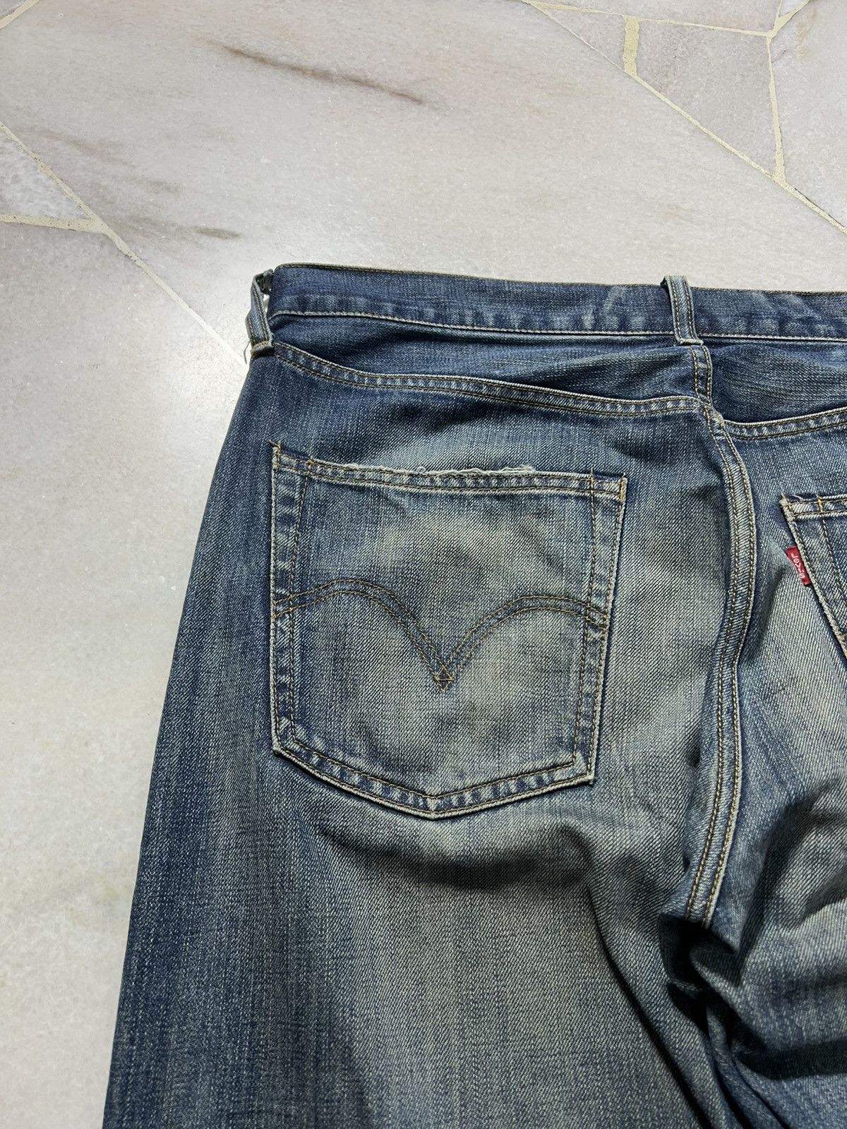 Levi's × Levi's Vintage Clothing 💥Baggy💥Vintage 90’s -00’ Levis 503 Mud Wash Distress Jeans Size US 35 - 12 Thumbnail