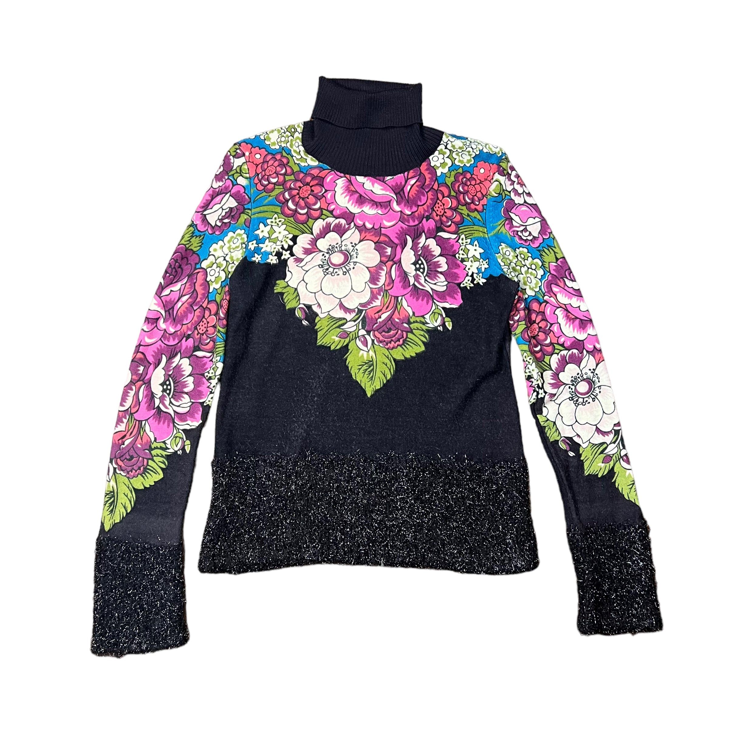 トップス KENZO floral turtleneck knit Designer × Kenzo × Vintage 90's Kenzo Flower Turtle Neck