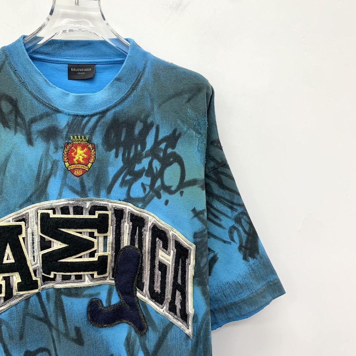Balenciaga Balenciaga Letter Printed Wool Short Sleeve T-shirt K26WX Size US L / EU 52-54 / 3 - 3 Thumbnail