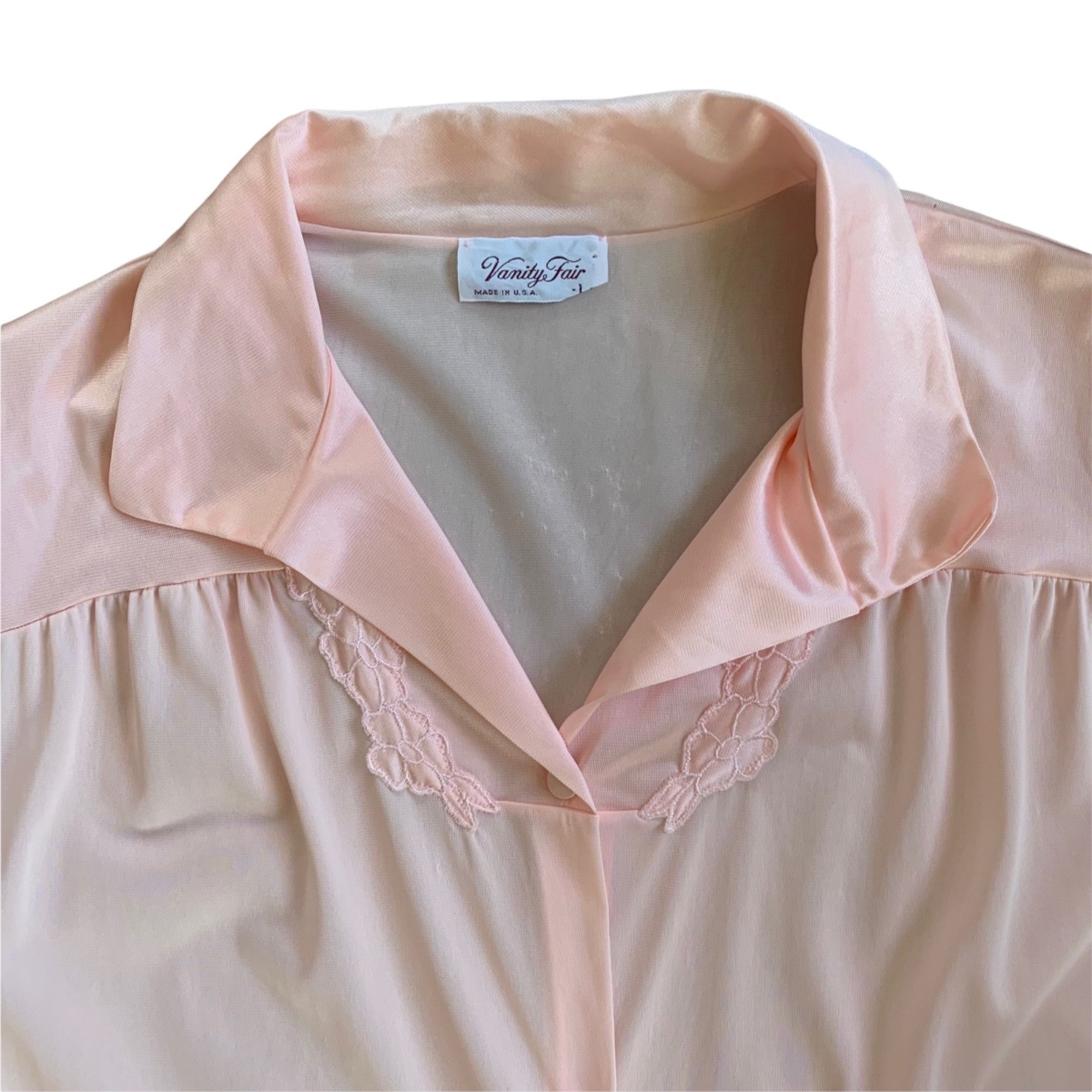 Vintage Vintage Vanity Fair Floral Pastel Pink Lingerie Sleepwear Ni Size L / US 10 / IT 46 - 3 Thumbnail