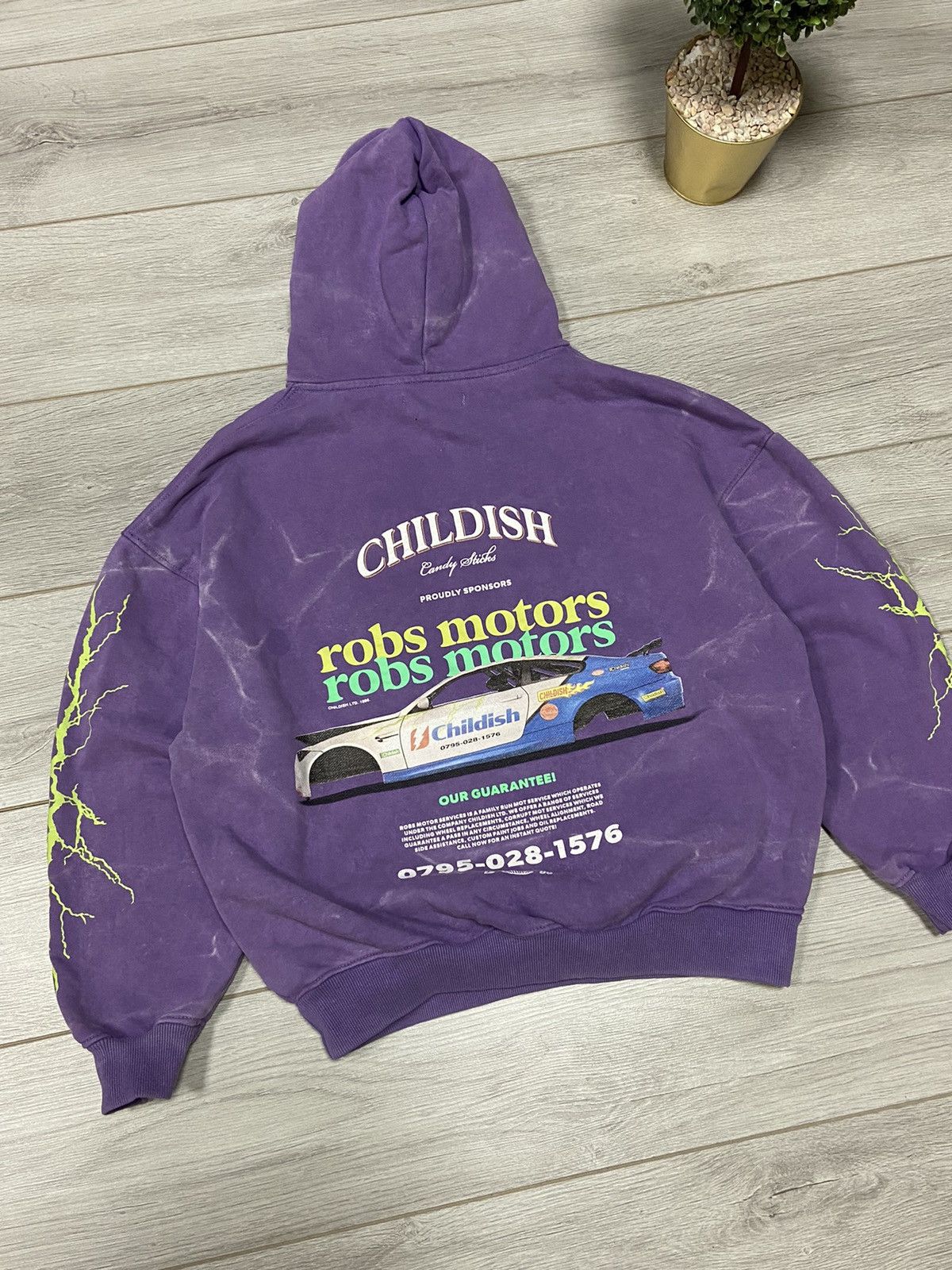 Vintage Childish Robs Motors car 90s Purple Hoodie Big Logo Racing Size US S / EU 44-46 / 1 - 8 Thumbnail