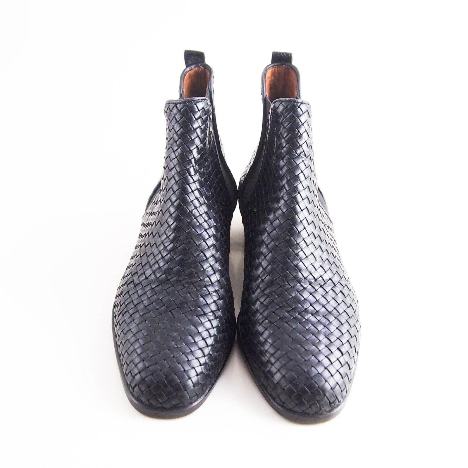 Bally Bally Nieva Chelsea Boots Black Braided Leather US 7.5 EU 38 Size US 7.5 / IT 37.5 - 3 Thumbnail
