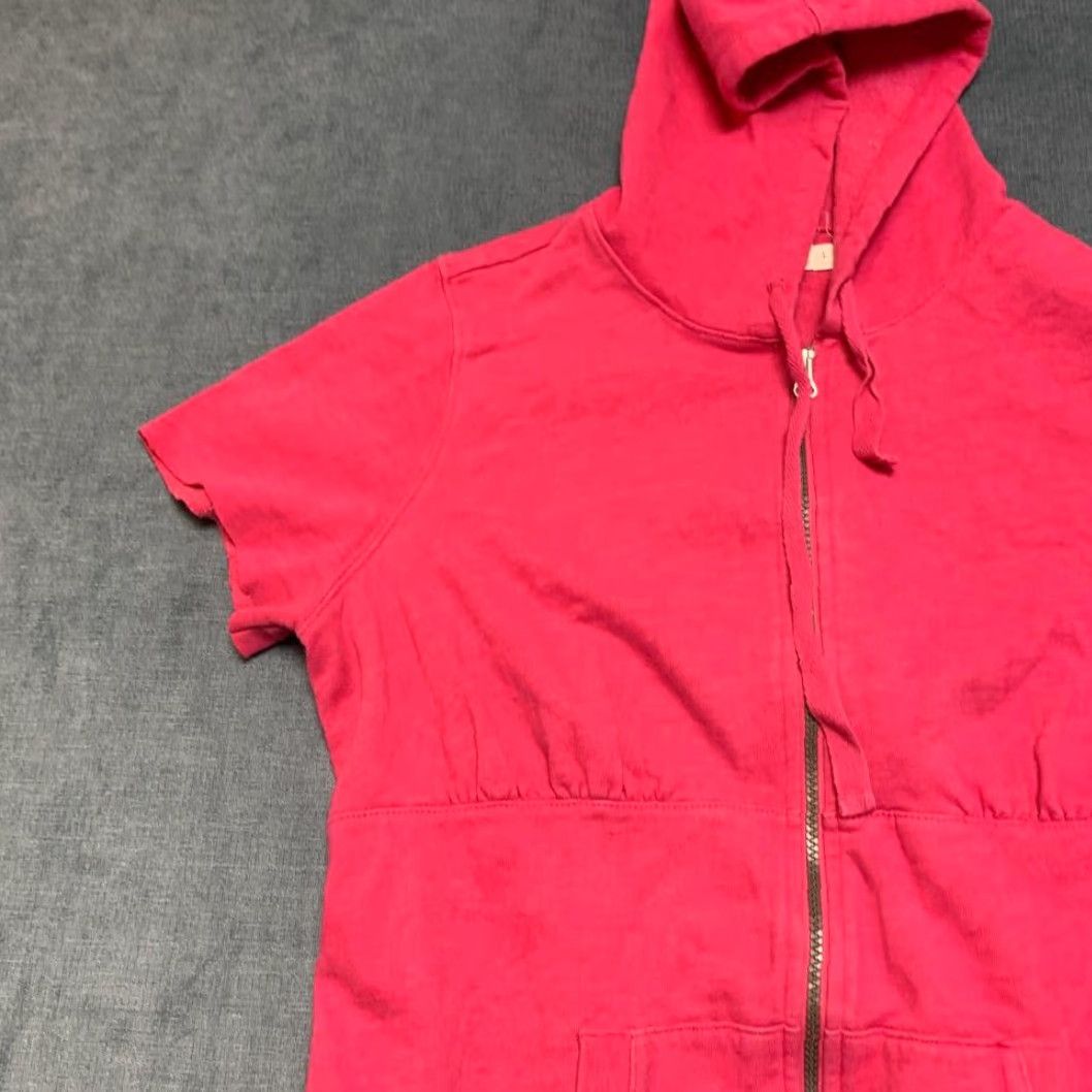 Old Navy Old Navy Maternity Hoodie Womens L Pink Cotton Short Sleeve Full Zip Sweatshirt Size L / US 10 / IT 46 - 4 Thumbnail