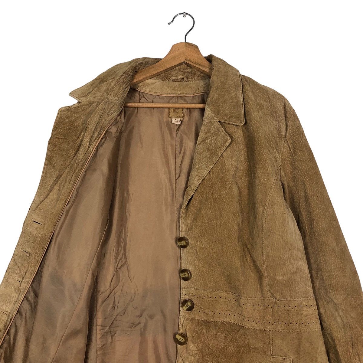 Genuine Leather 🔥Vintage Long Jacket Double Breast LW Issey Miyake Leather Size US XL / EU 56 / 4 - 12 Thumbnail