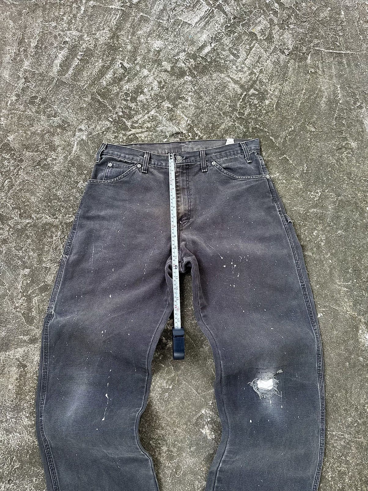 Carhartt (34x30.5) Crazy Distressed Dickies Carpenter Faded Black Size US 34 / EU 50 - 5 Thumbnail