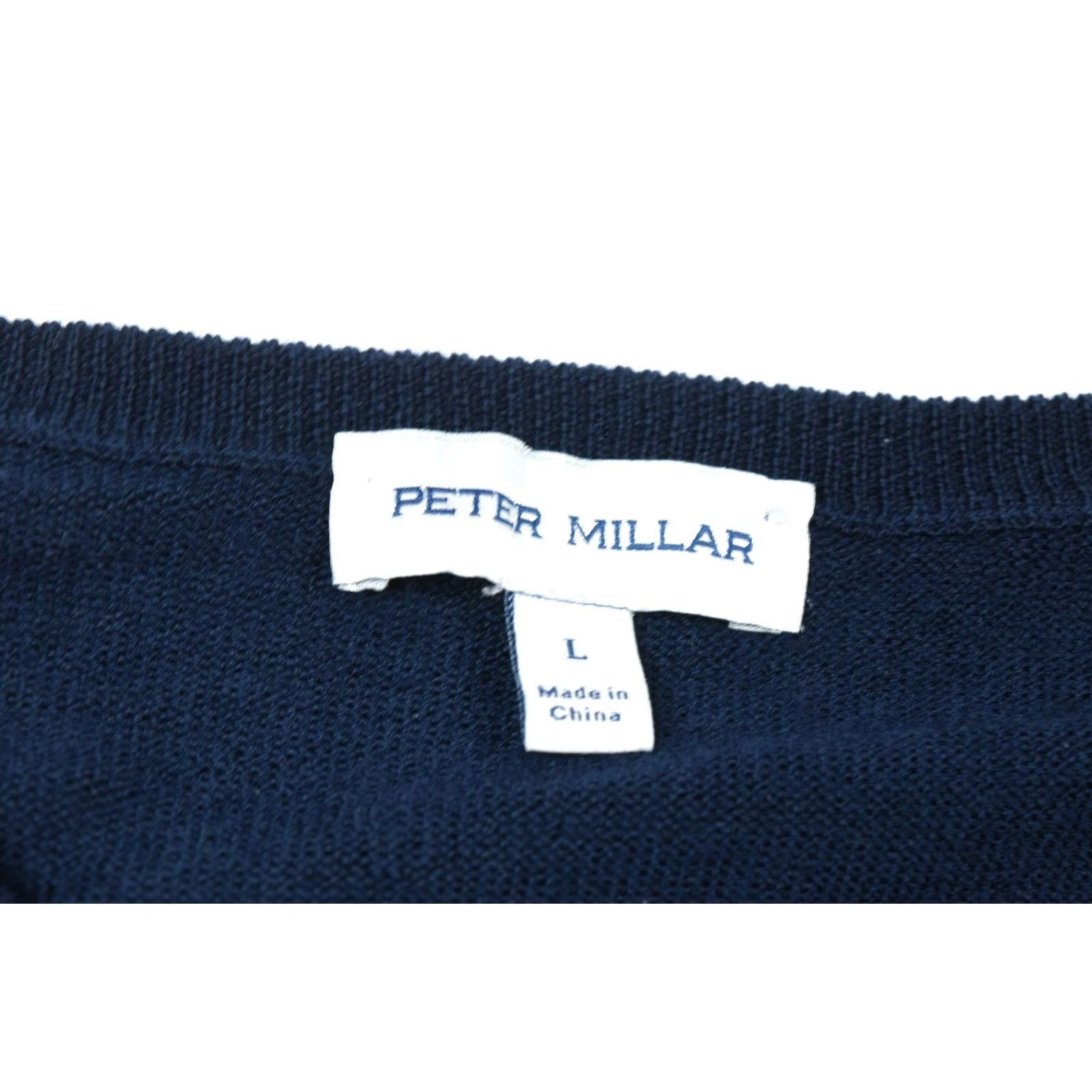 Peter Millar Peter Millar Sweater V-Neck Blue Long Sleeve Merino Wool Mens Large Autumn Crest Pullover Knit Casual Business Travel Golf Regular Pattern: Solid Size US L / EU 52-54 / 3 - 6 Thumbnail