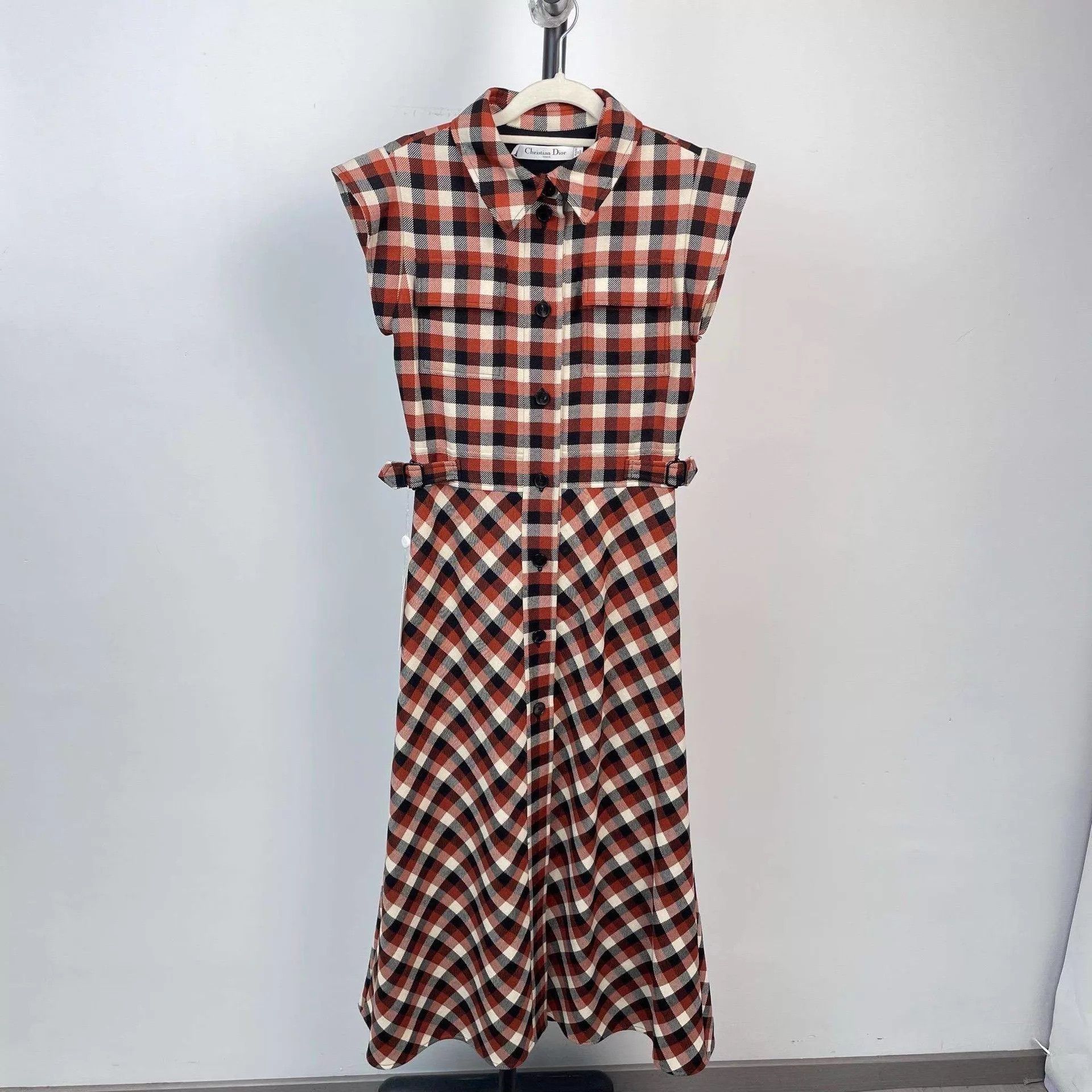 Dior DIOR Sleeveless Plaid Red-Black Color-Blocked Dress 34 Size XS / US 0-2 / IT 36-38 - 1 Thumbnail