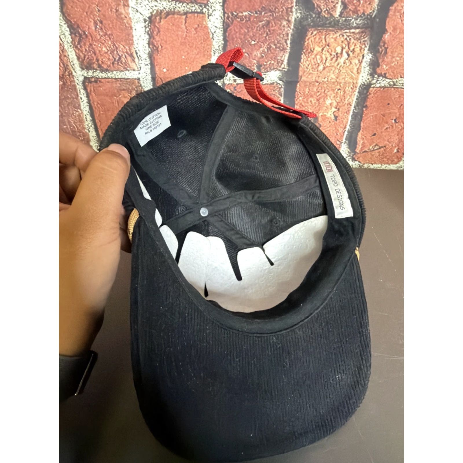 Topo Designs Topo Designs Corduroy Hat Cap Mens Adjustable Logo Black Outdoors Cap Size ONE SIZE - 3 Thumbnail