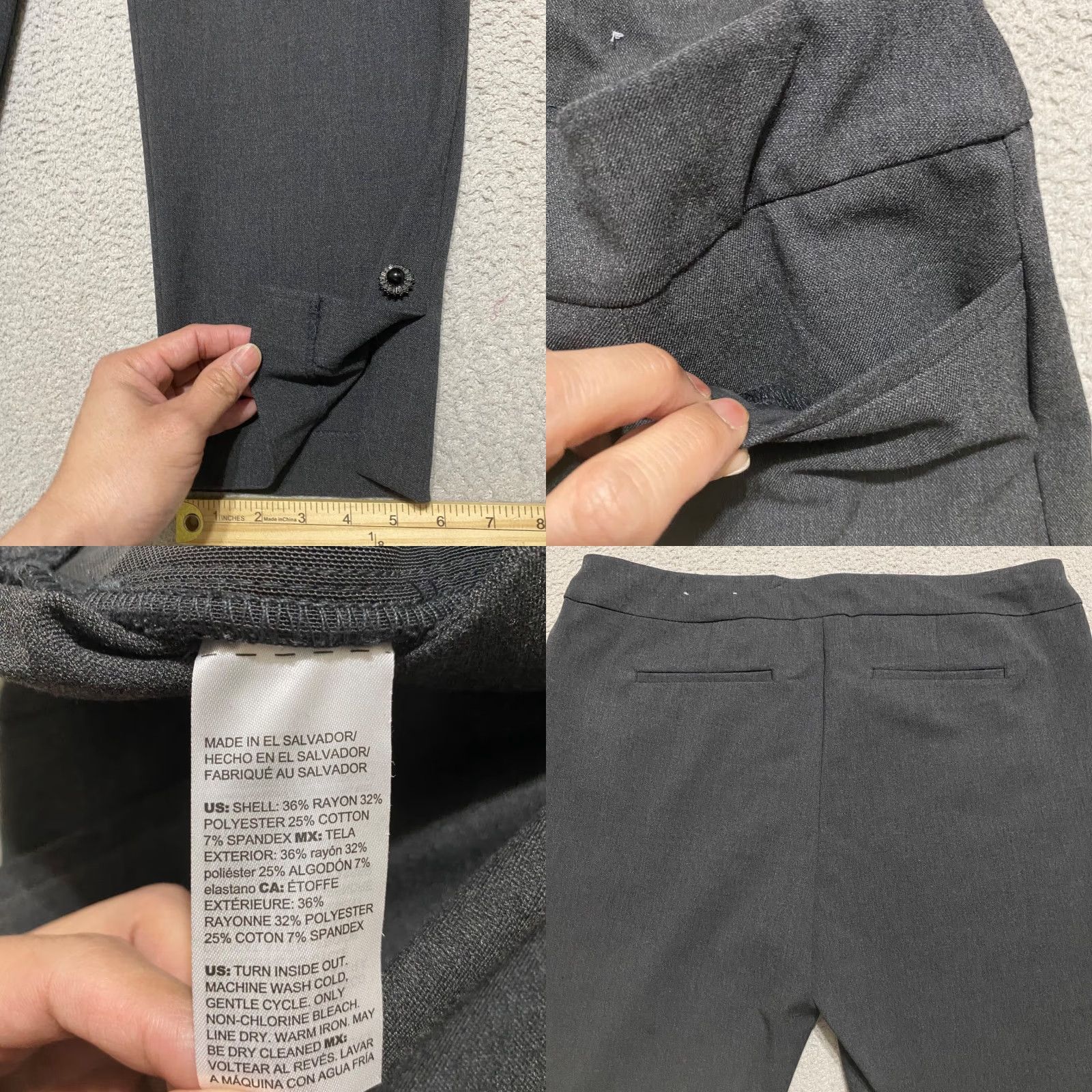 Vintage Chicos Womens 16 Dress Pants Gray High Rise Pull On Pockets Ankle Women 16 Pants Gray High Rise Pull On Pockets Ankle Chico's Size 38" / US 16 / IT 52 - 8 Thumbnail