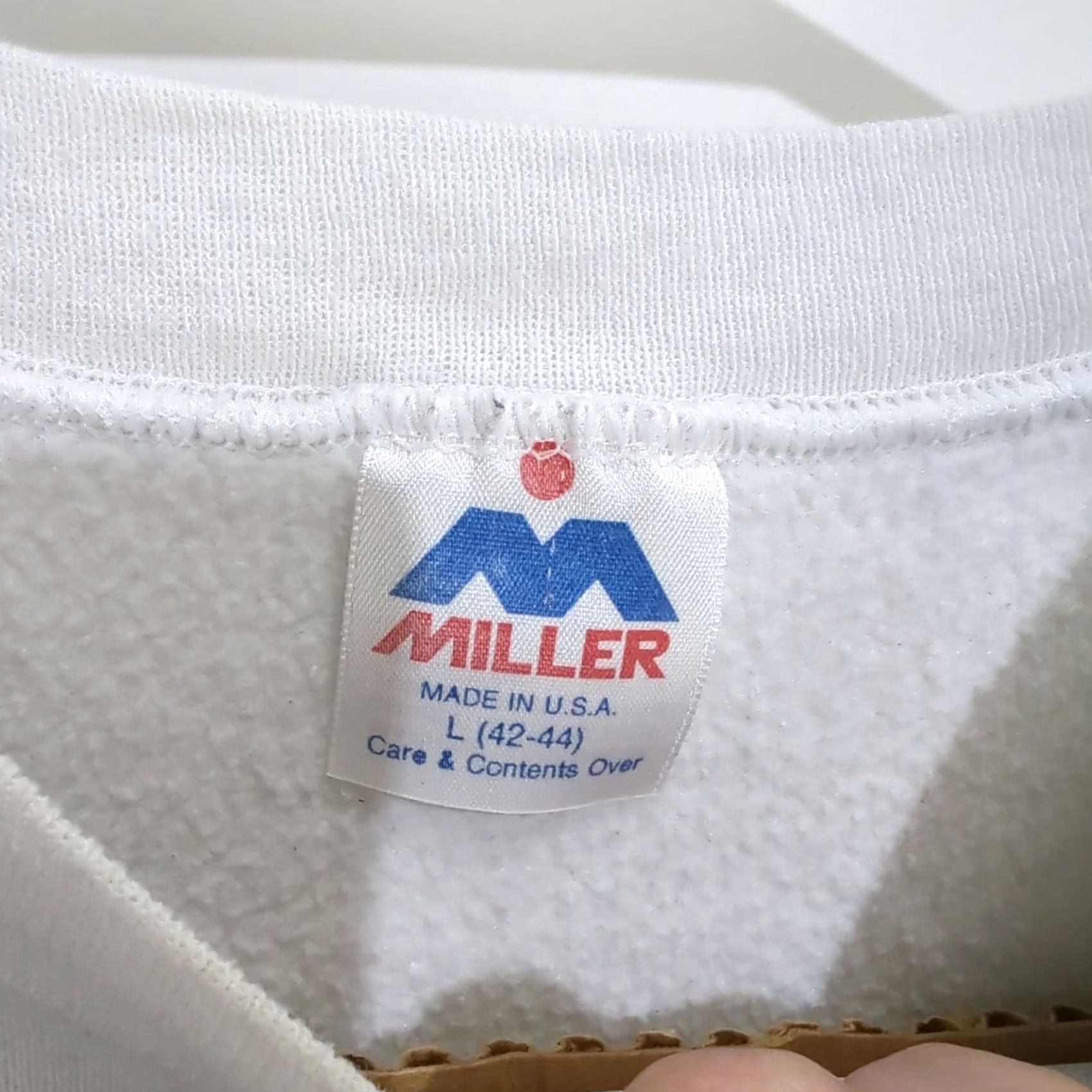 Vintage VINTAGE Miller USA Sweatshirt Crewneck White Large Unisex Adults Graphic Print Size US L / EU 52-54 / 3 - 2 Thumbnail