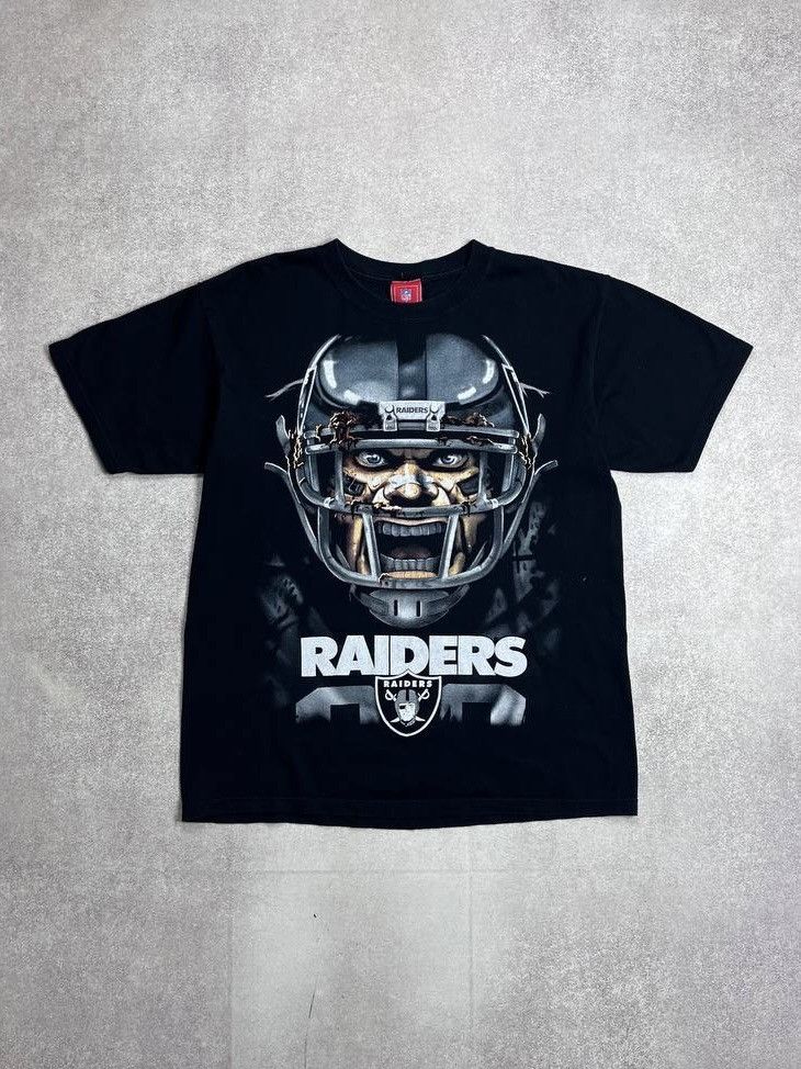 VINTAGE 90s RAIDERS NFL GRAPHIC T-SHIRT L