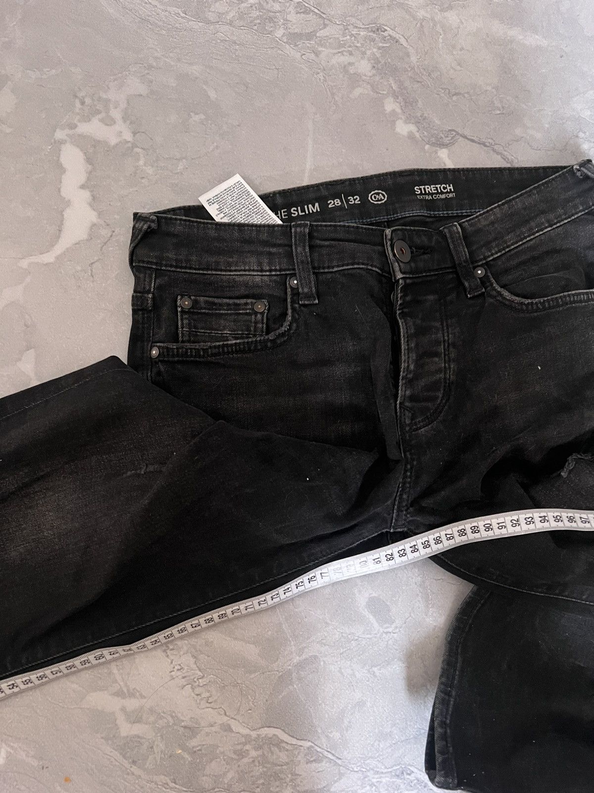 Japanese Brand Rare Avant Garde Slim Faded Jeans / Japanese Grunge Vibe 90 Size US 31 - 7 Thumbnail