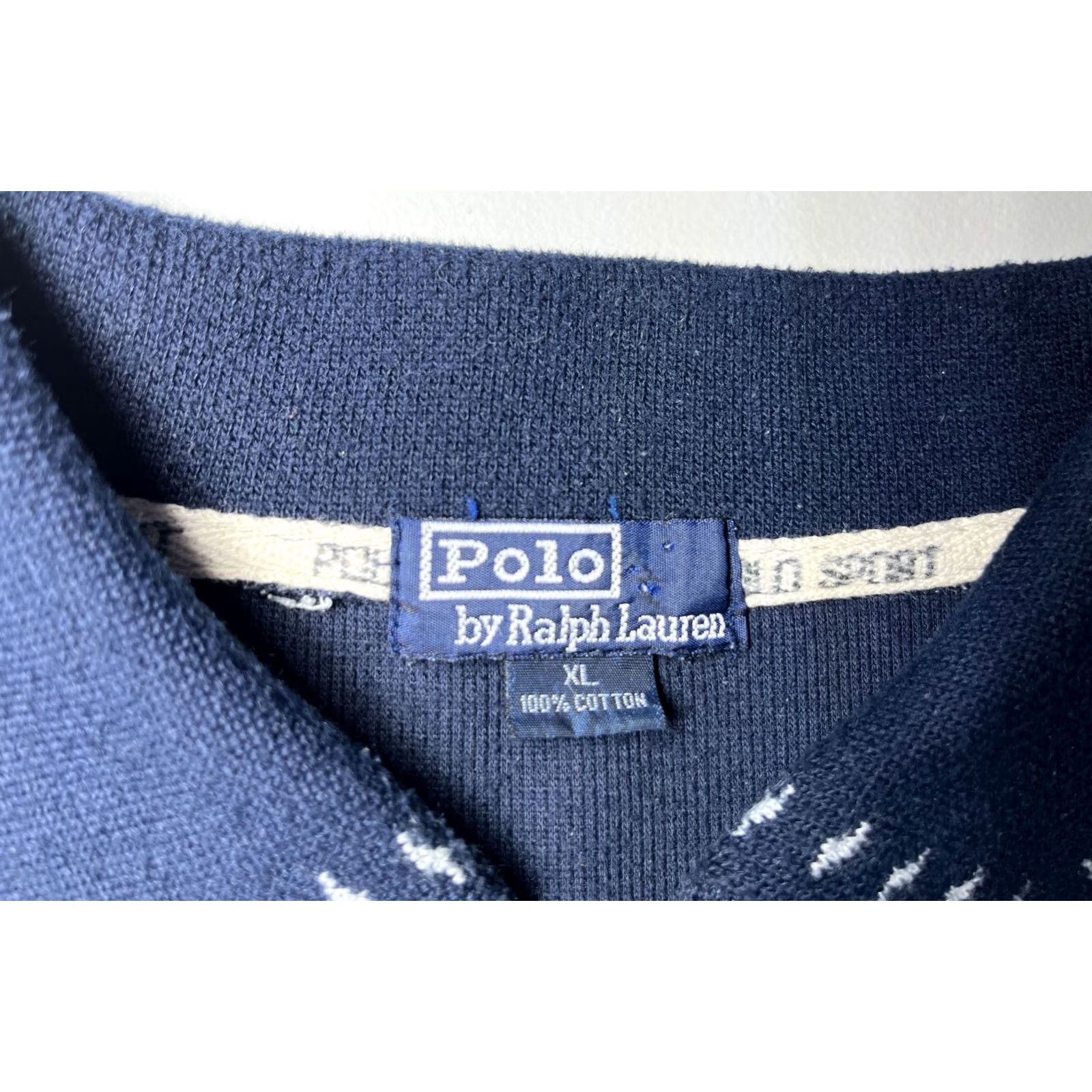 Polo Ralph Lauren Polo Ralph Lauren Polo Shirt Mens Vintage 90s V-Neck Navy XL 100% Cotton Short Sleeve Logo Pullover Made in USA Size US XL / EU 56 / 4 - 7 Thumbnail