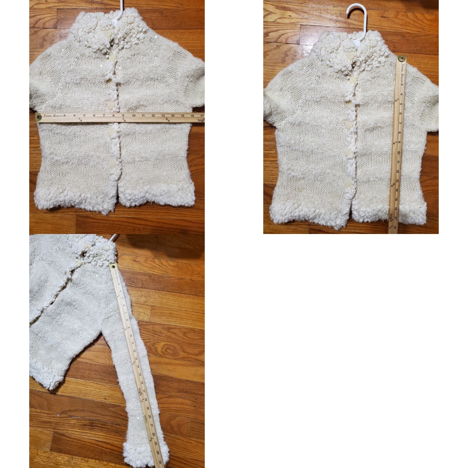 Anthropologie VINTAGE Anthropologie Sweater Cardigan Women XS Ivory Solid High Neck Long Sleeve Button Up Cozy Winter Fall Holiday Size XS / US 0-2 / IT 36-38 - 8 Thumbnail