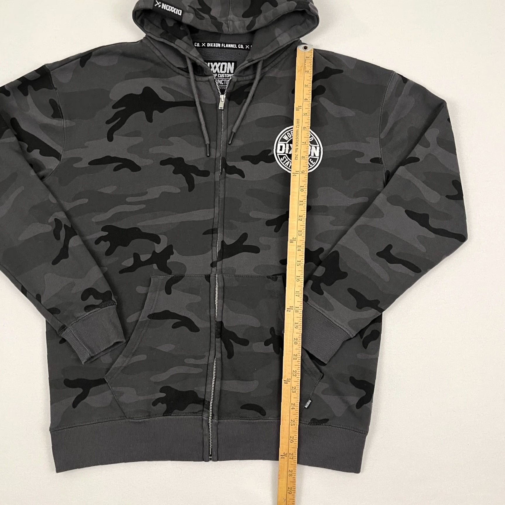 Polo Ralph Lauren Dixxon Flannel Co Hoodie Mens Medium Gray Black Camo Graphic Sweatshirt Full Zip Size US M / EU 48-50 / 2 - 6 Thumbnail