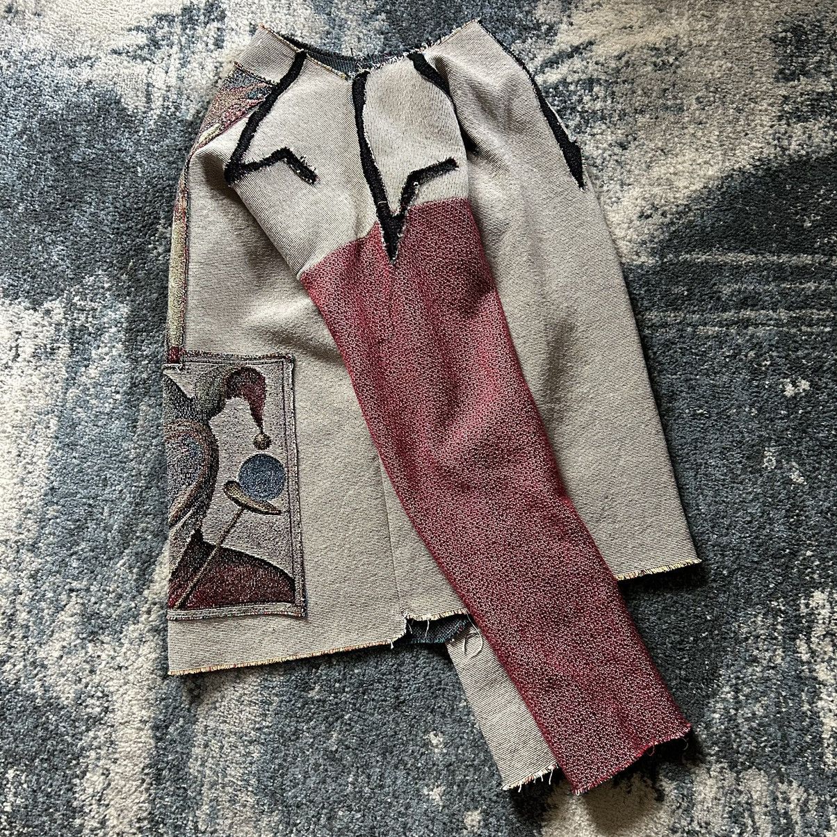 4x1111 nebabot nodnarb BARBED ASYMMETRiC TAPESTRY CREWNECK SCARLET Size US XL / EU 56 / 4 - 5 Thumbnail