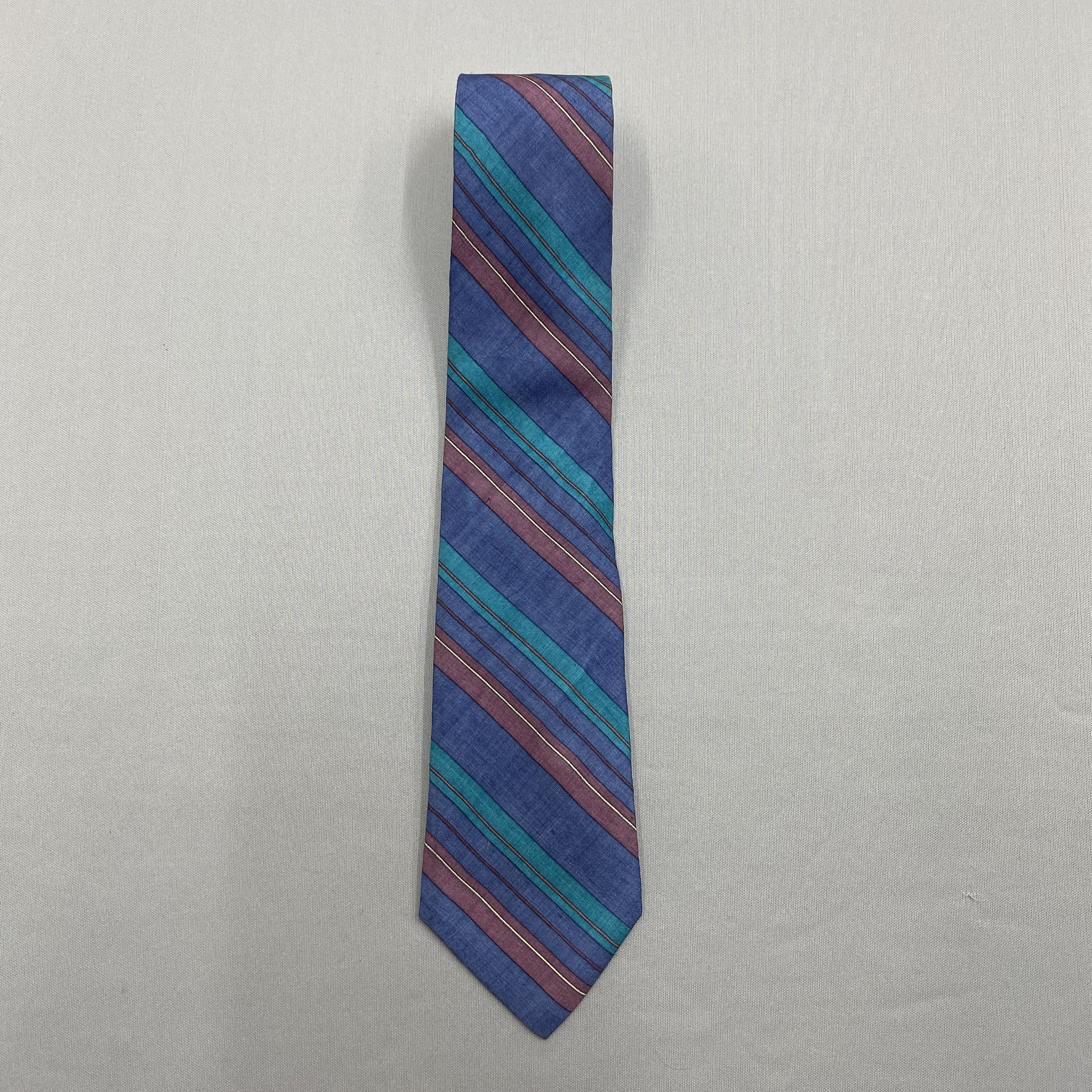 Japanese Brand Vintage Yves Saint Laurent SILK Necktie Cravate Pure Silk Size ONE SIZE - 3 Thumbnail