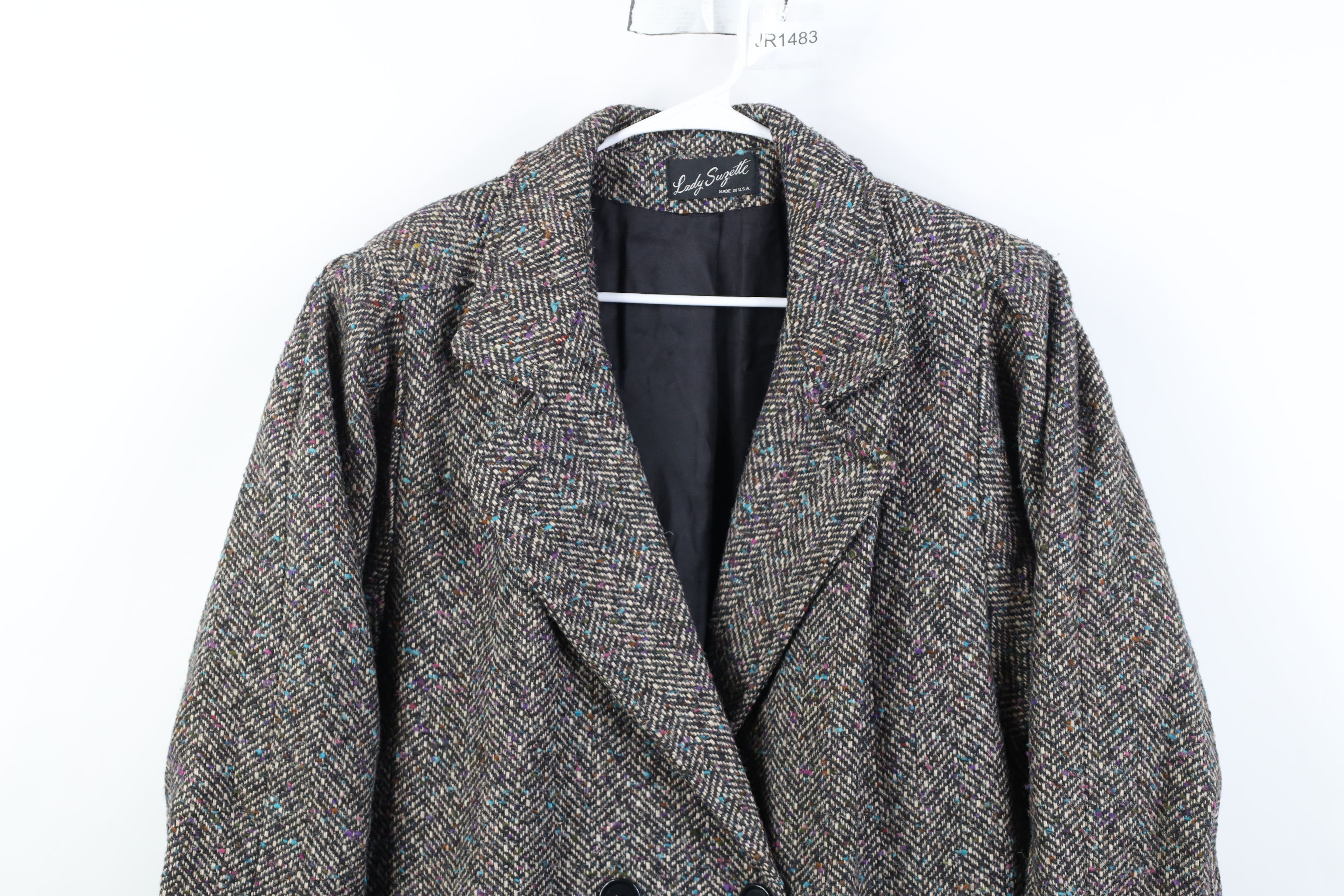 Vintage Vintage 80s 90s Streetwear Wool Tweed Overcoat Jacket USA Size XXL / US 16-18 / IT 52-54 - 2 Thumbnail