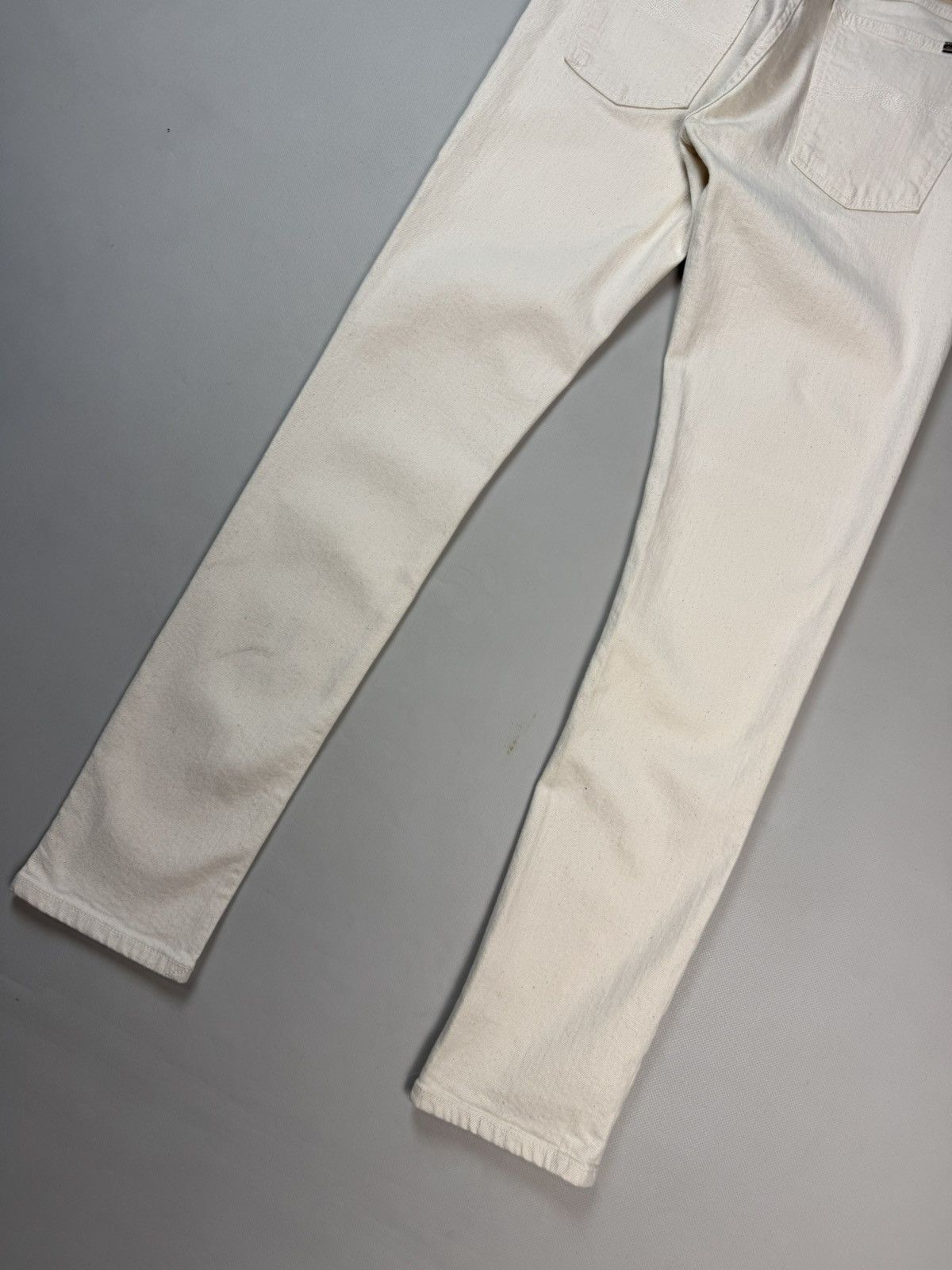 Nudie Jeans Nudie Jeans Co Skinny Lin Ecru Stretch Twill Men’s Jeans Size US 31 - 23 Thumbnail