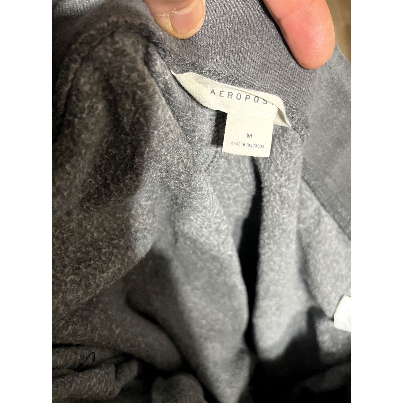 Vintage Aéropostale Sweatpants Women Gray Elastic Waist Size Medium Regular Fit Pockets Drawstring Casual Tapered 29 in Inseam Modern Theme Mens Girls Size 32" / US 10 / IT 46 - 5 Thumbnail