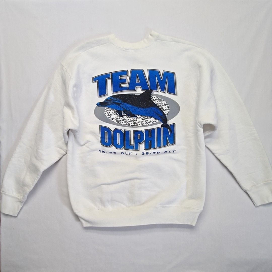 Fruit Of The Loom Vintage Team Dolphin Sweatshirt Tech Computer L Crewneck Size US L / EU 52-54 / 3 - 1 Thumbnail