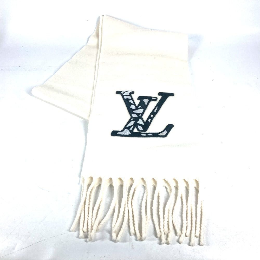 Louis Vuitton Louis Vuitton M79377 Lv Ski Muffler Ice Cream Fringe Logo Scarf Wool Men White Size ONE SIZE - 1 Thumbnail