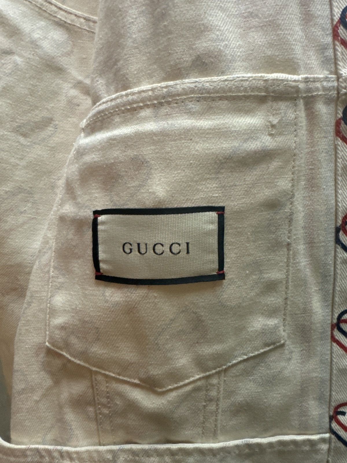 Gucci Gucci Interlocking G Logo Printed Trucker Jacket Size US XL / EU 56 / 4 - 5 Thumbnail