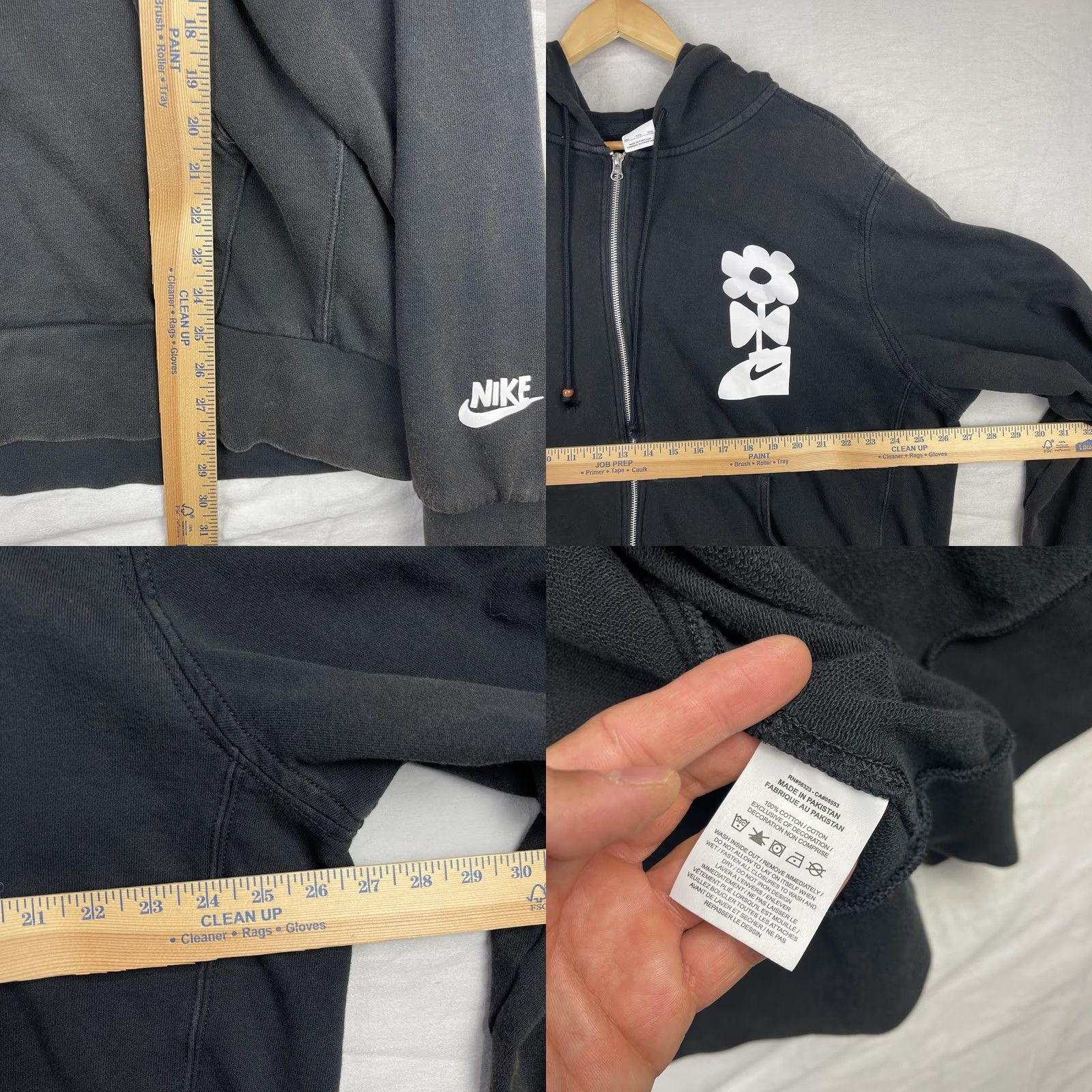 Nike Nike Hoodie Mens 2XL Sportswear Have A Nice Day Full Zip Washed Terry Black Size US XXL / EU 58 / 5 - 8 Thumbnail